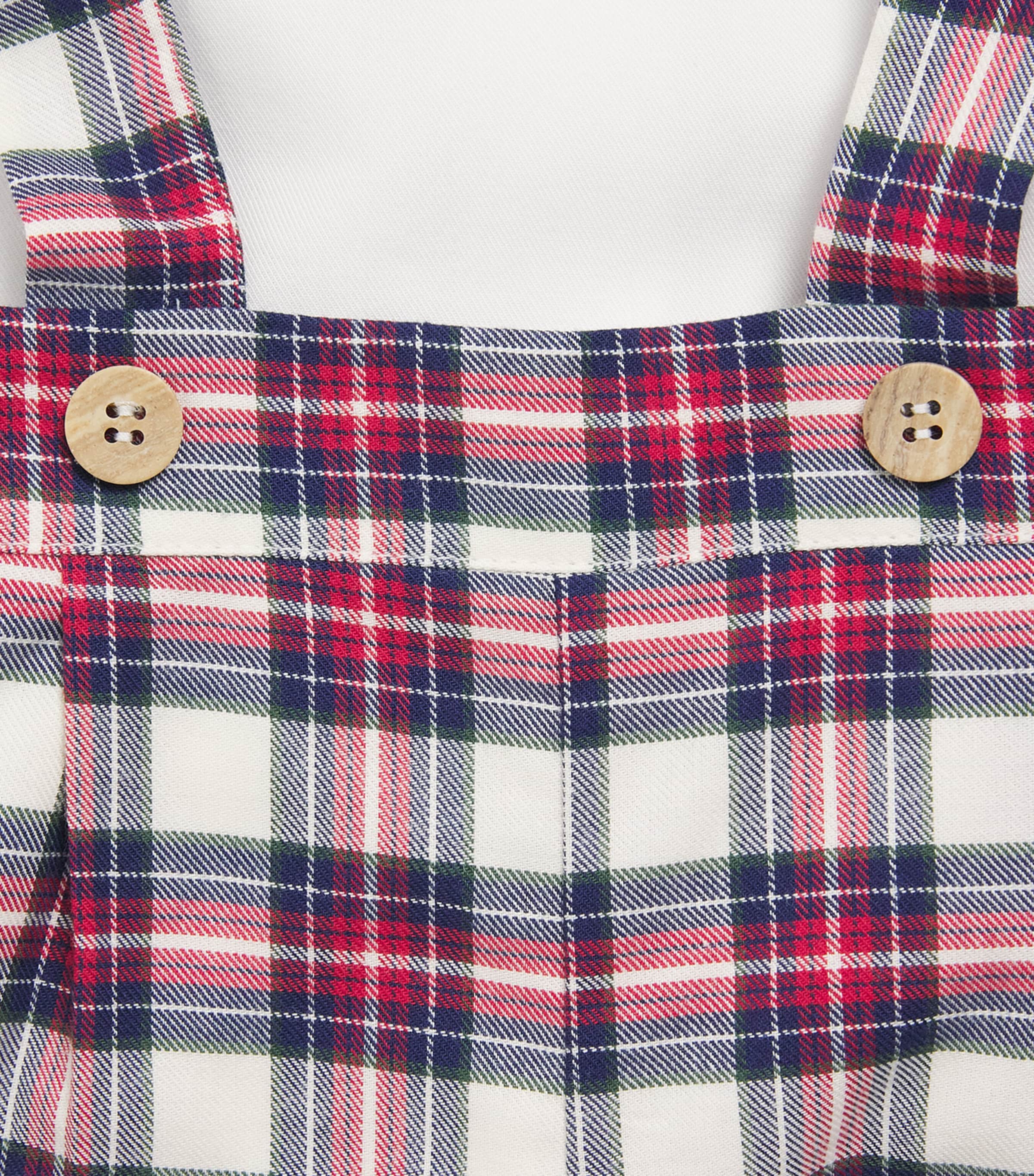 Paz Rodriguez Cotton Check Shirt and Shorts Set (3-24 Months) Cream Image 3