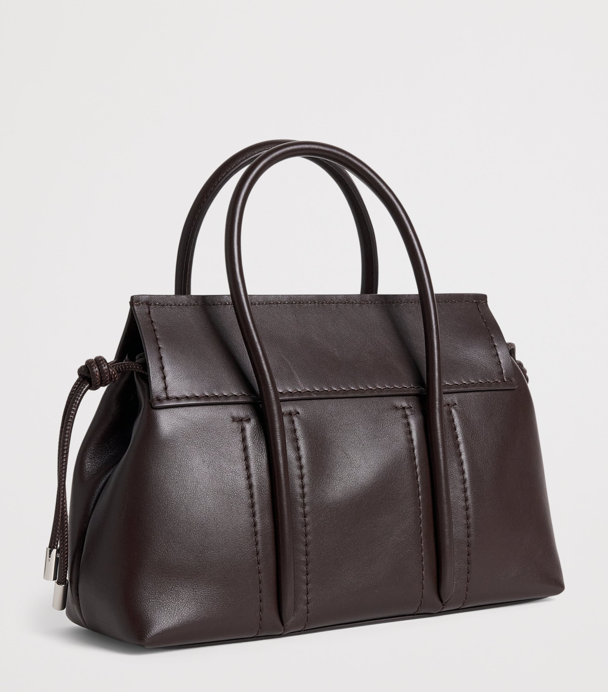 Harrods Small Leather Marcie Shoulder Bag Brown Image 3