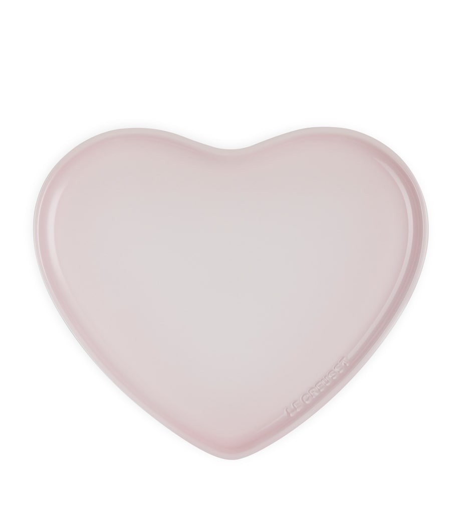 Stoneware Heart Serving Plate (32cm) SHELL PINK Image 3