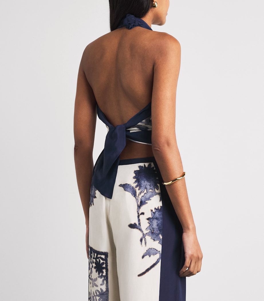SIR. Womens Printed Philippa Scarf Crop Top Eira Midnight Image 5