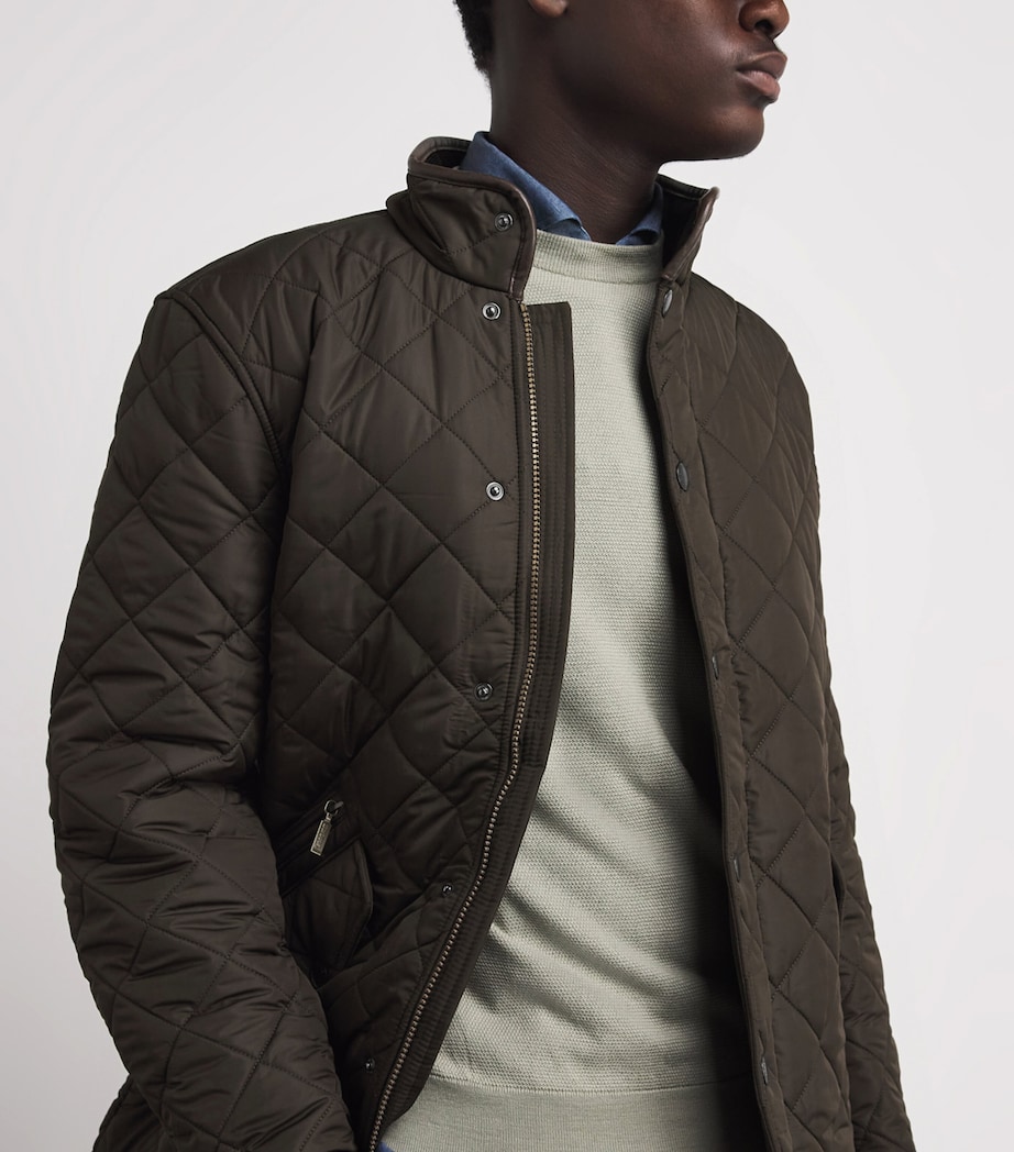Barbour Mens Quilted Powell Jacket Olive Image 9