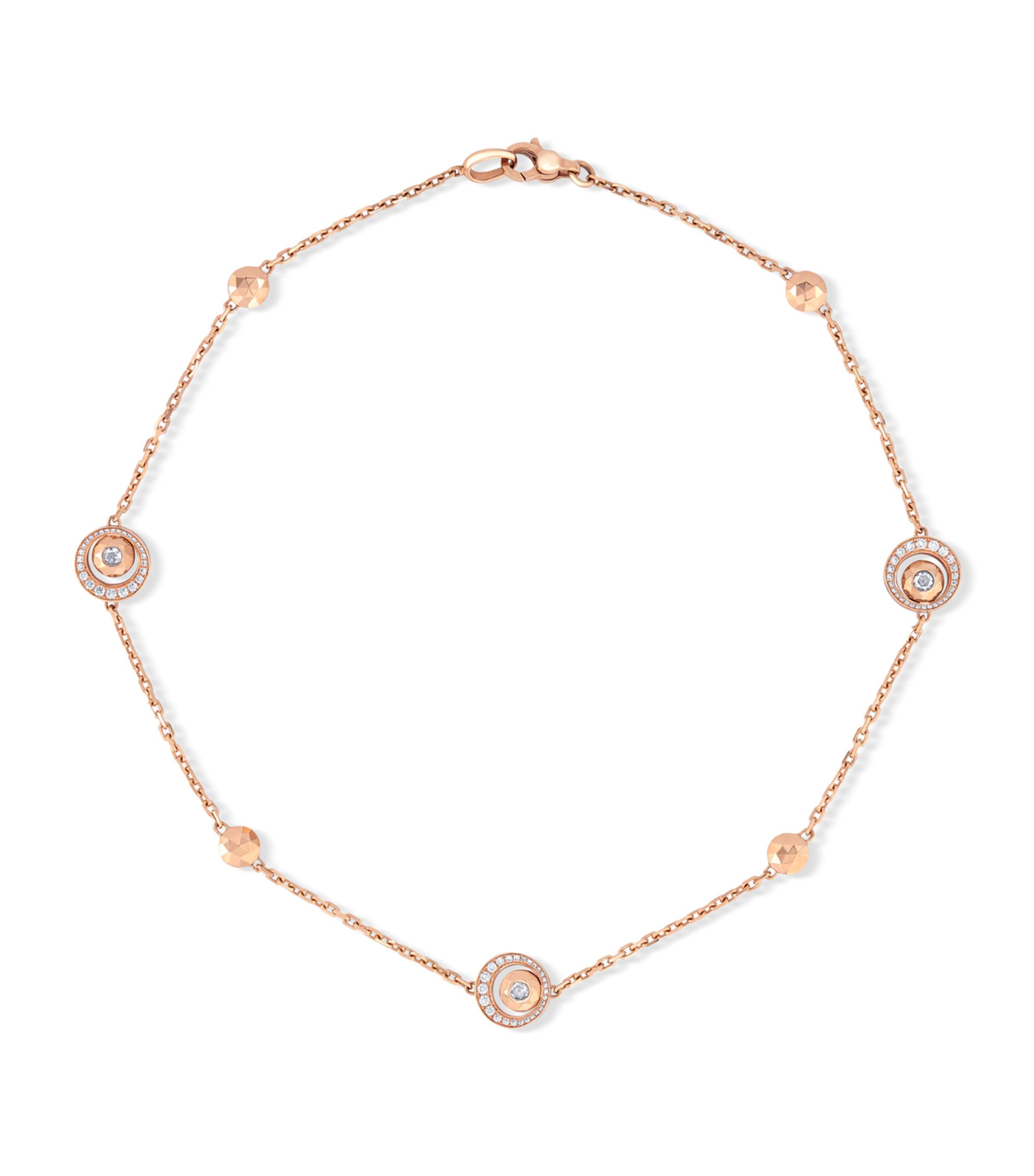 David Morris Rose Gold And Diamond Rose Cut Forever Chain Necklace