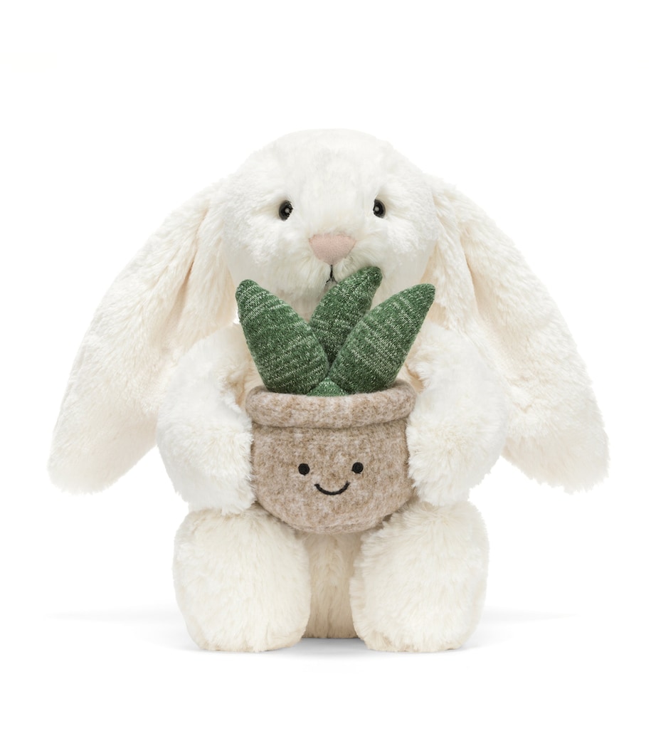 Jellycat Cream Bunny with Plant (31cm) Image 1