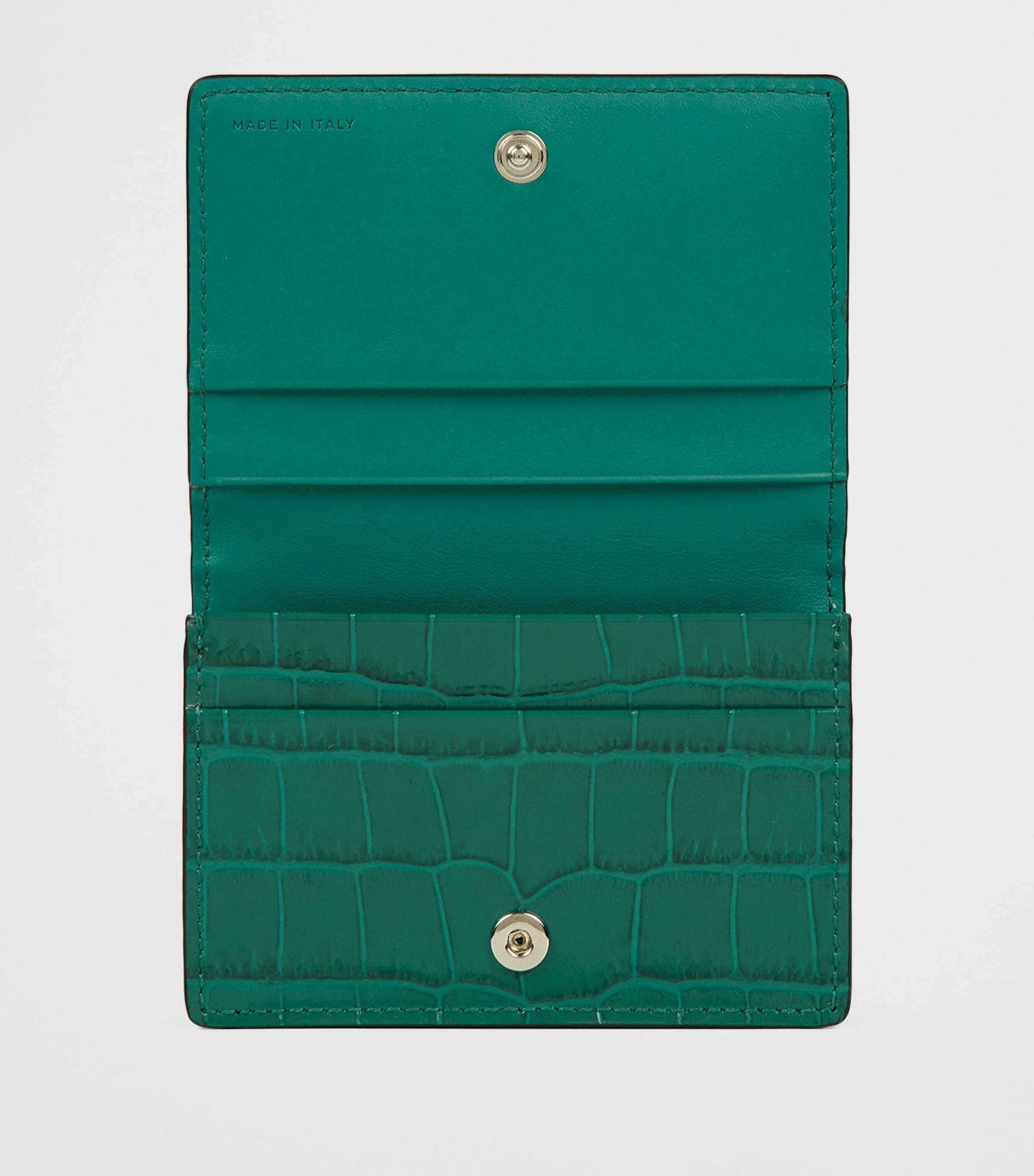 Smythson Calfskin Mara Folded Card Holder Petrol Image 2