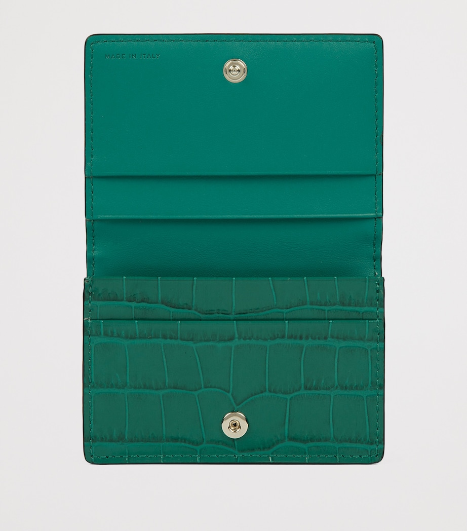 Smythson Calfskin Mara Folded Card Holder Petrol Image 2