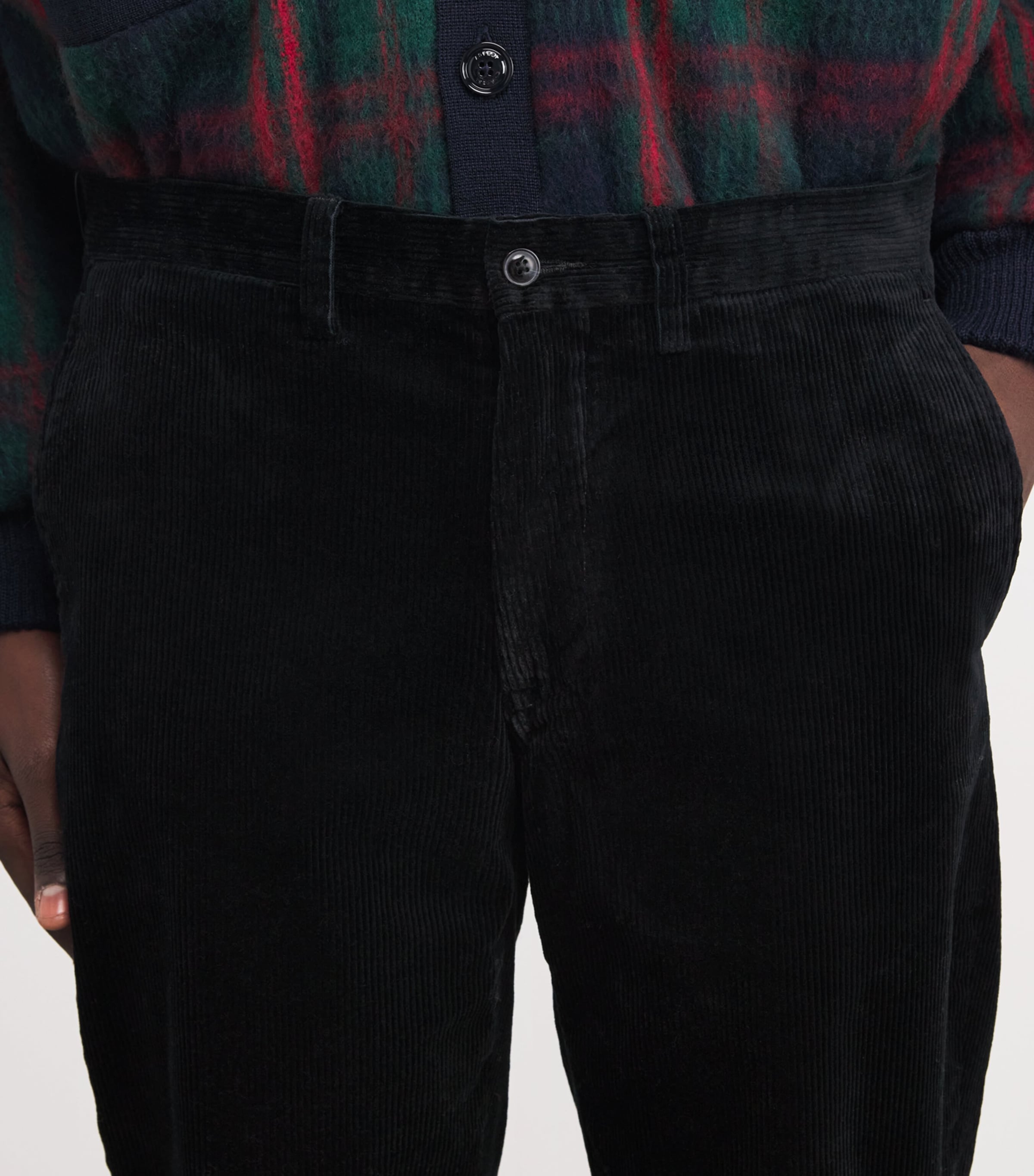 Cotton-Blend Corduroy Trousers BLACK Image 6