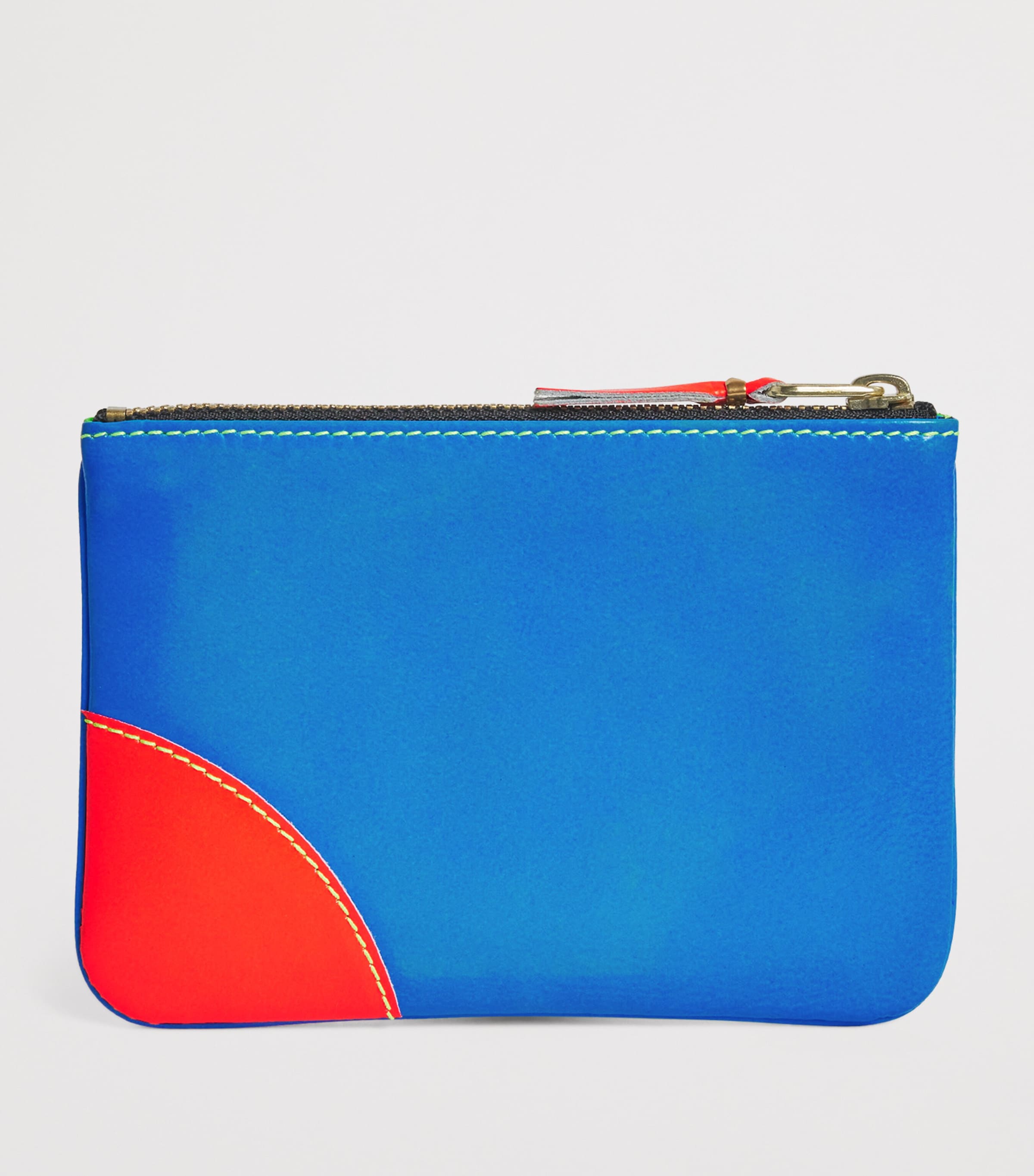 Small Leather Super Fluo Pouch 2 - GREEN/BLUE Image 2