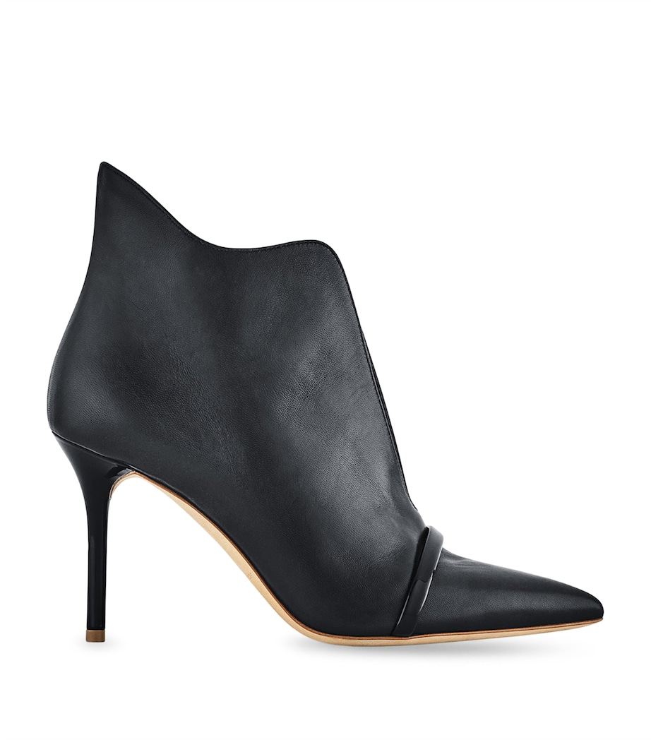 Leather Cora Heeled Ankle Boots 85 BLACK Image 1