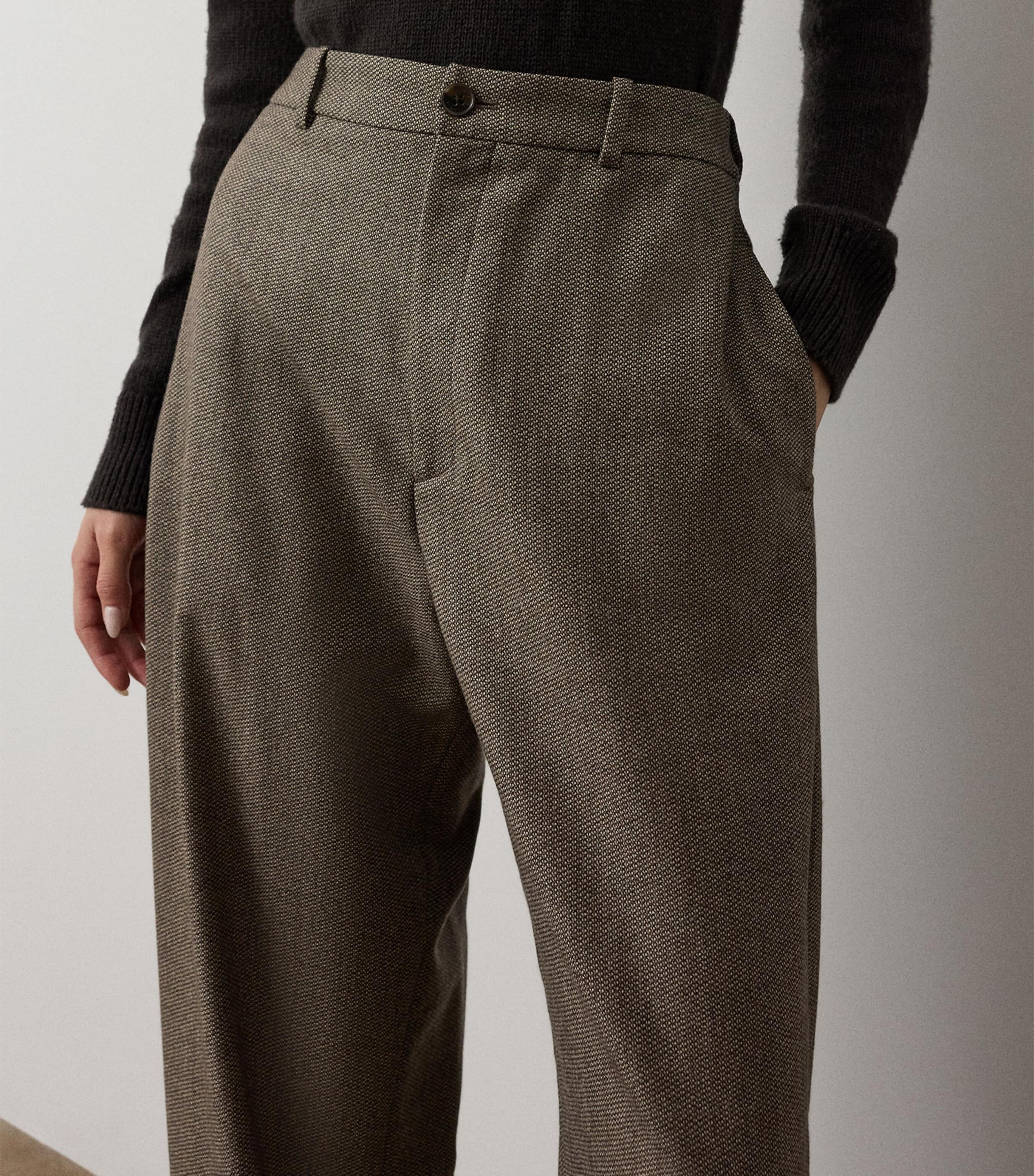 Ralph Lauren Collection Womens Tweed Leandre Trousers Taupe Multi Image 5