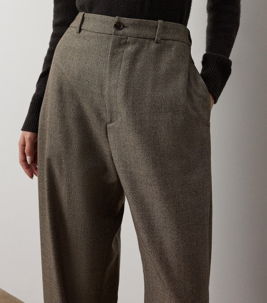 Ralph Lauren Collection Womens Tweed Leandre Trousers Taupe Multi Image 5