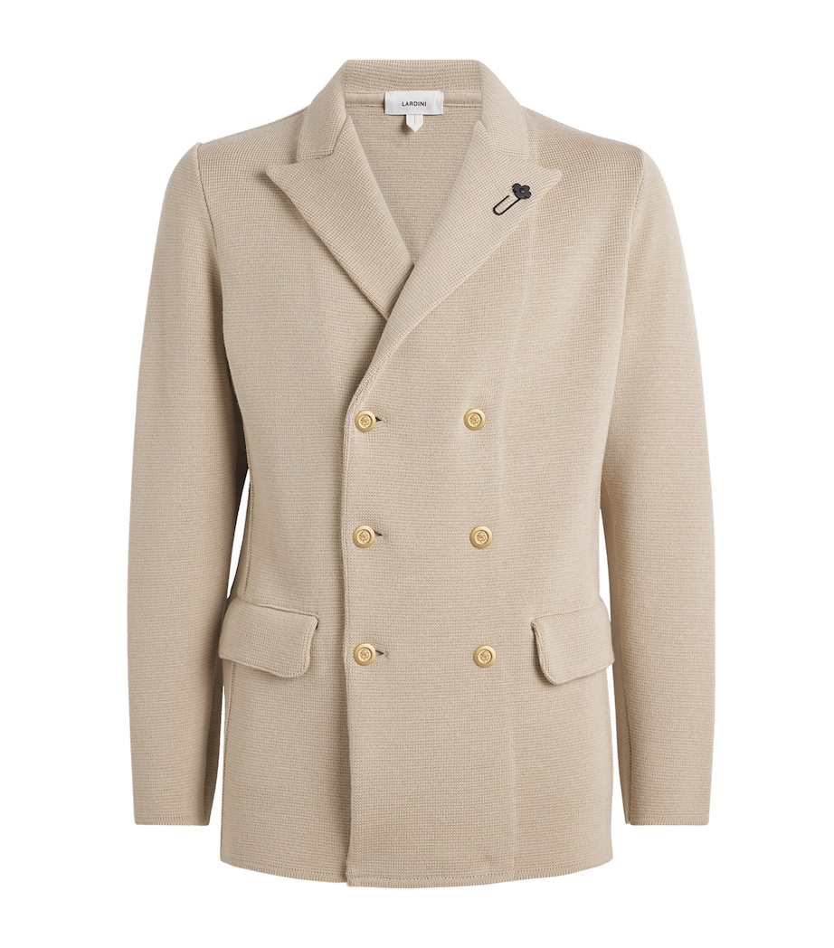 Virgin Wool Knitted Blazer 150 BEIGE Image 1