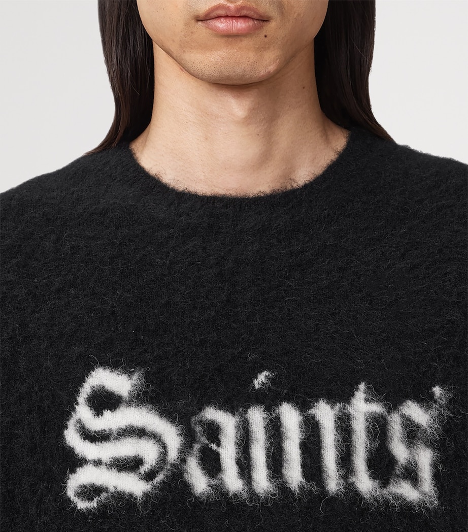 Wool-Blend Saints Sweater BLACK/CHALK WHITE Image 8