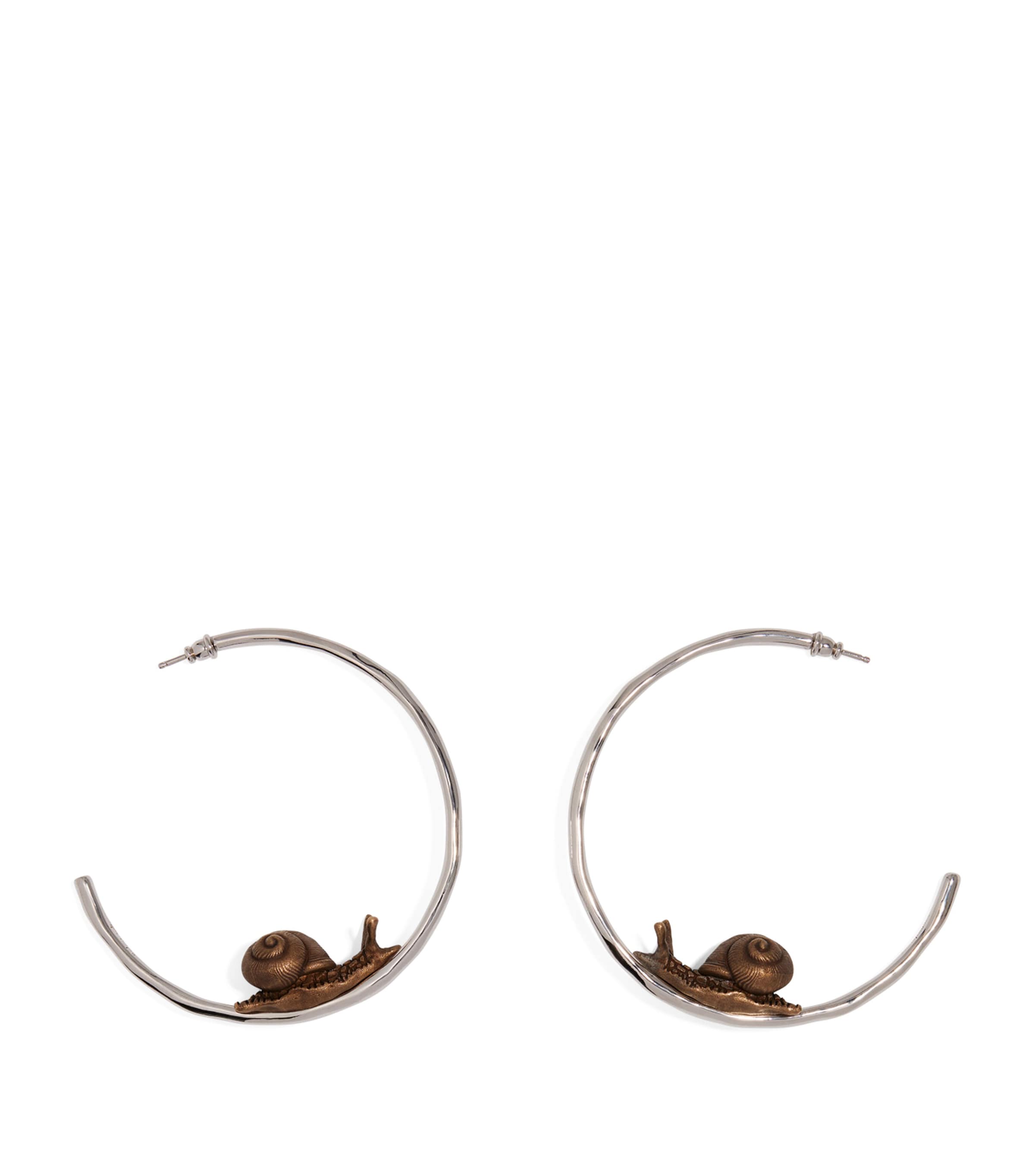 Schiaparelli Snail Hoop Earrings Aged Gold Image 1