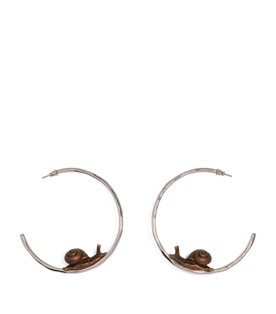 Schiaparelli Snail Hoop Earrings Aged Gold Image 1