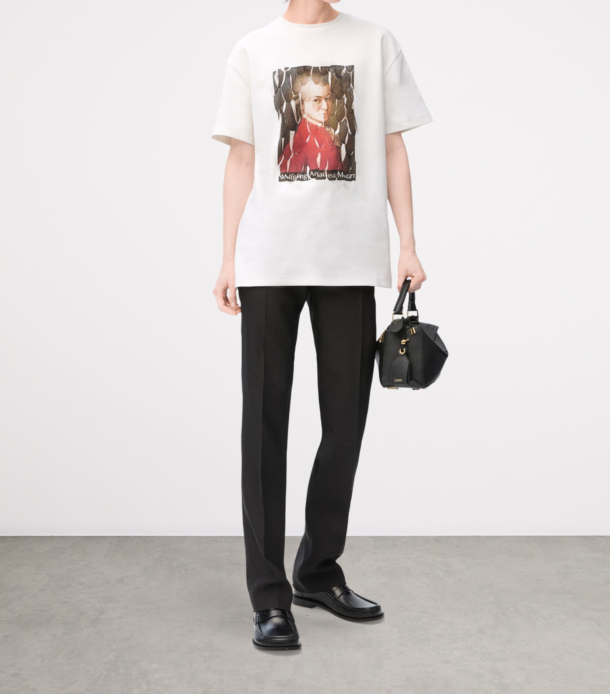 LOEWE Womens Feather-Trim T-Shirt Image 2