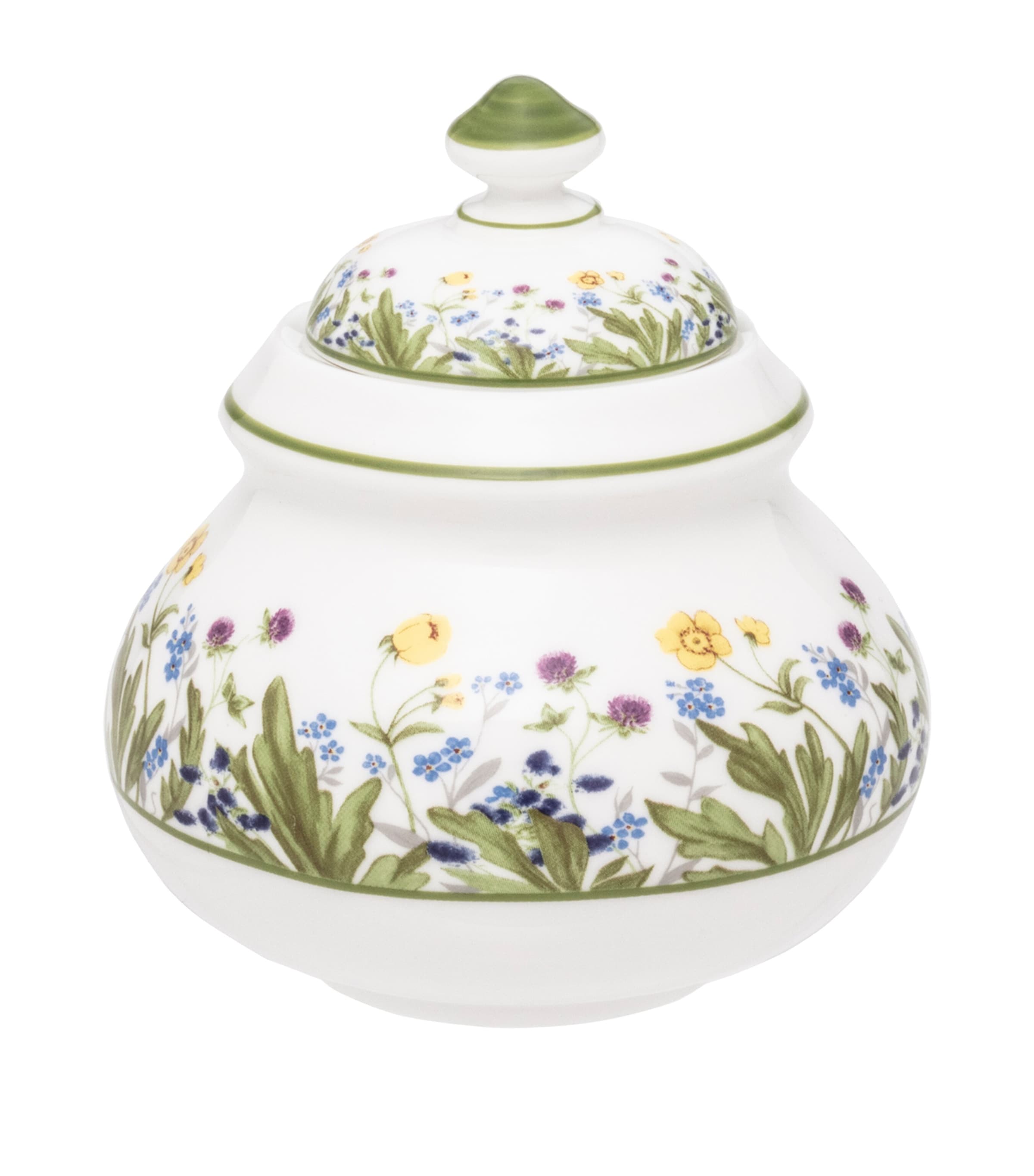 Halcyon Days Highgrove Wildflower Sugar Bowl In Green