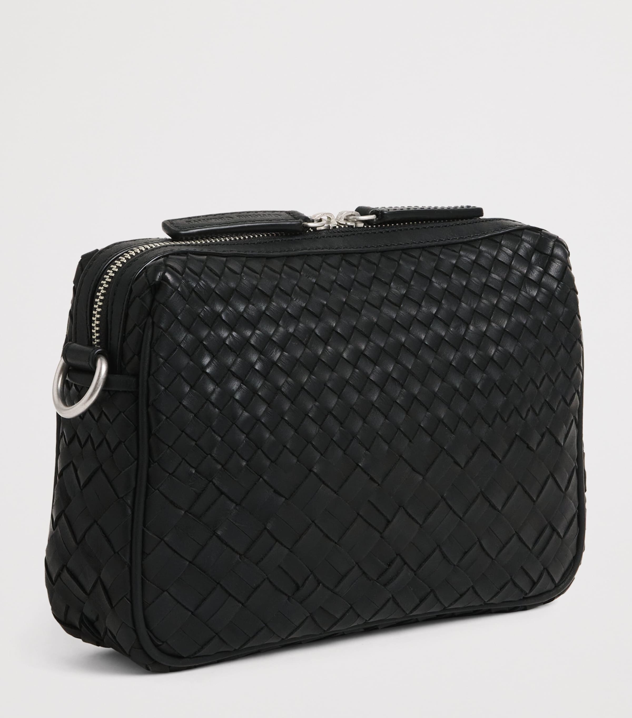 Officine Creative Leather Woven Armor Pouch Nero Image 3