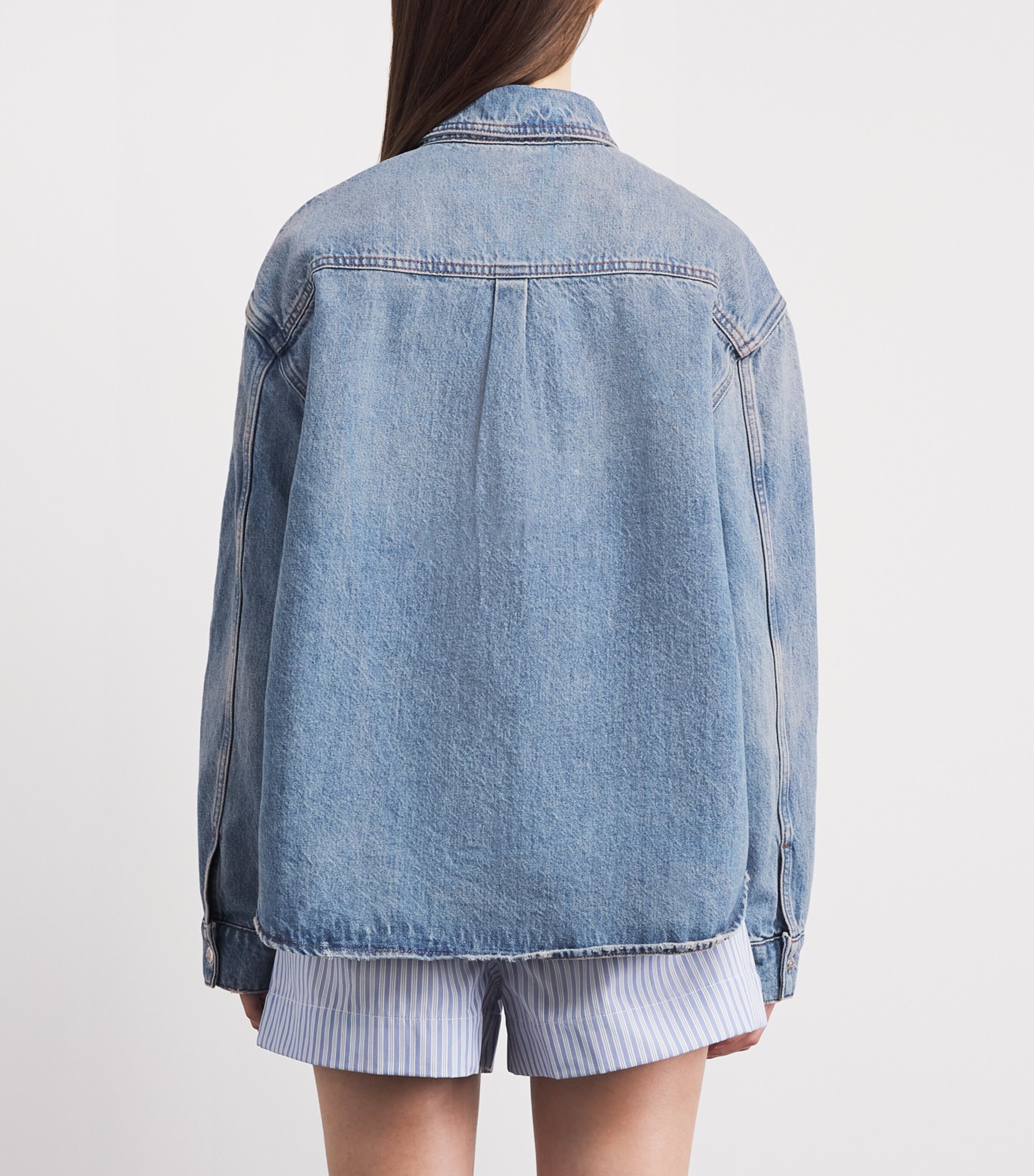 ANINE BING Womens Paxton Denim Shirt Baltic Blue Image 5