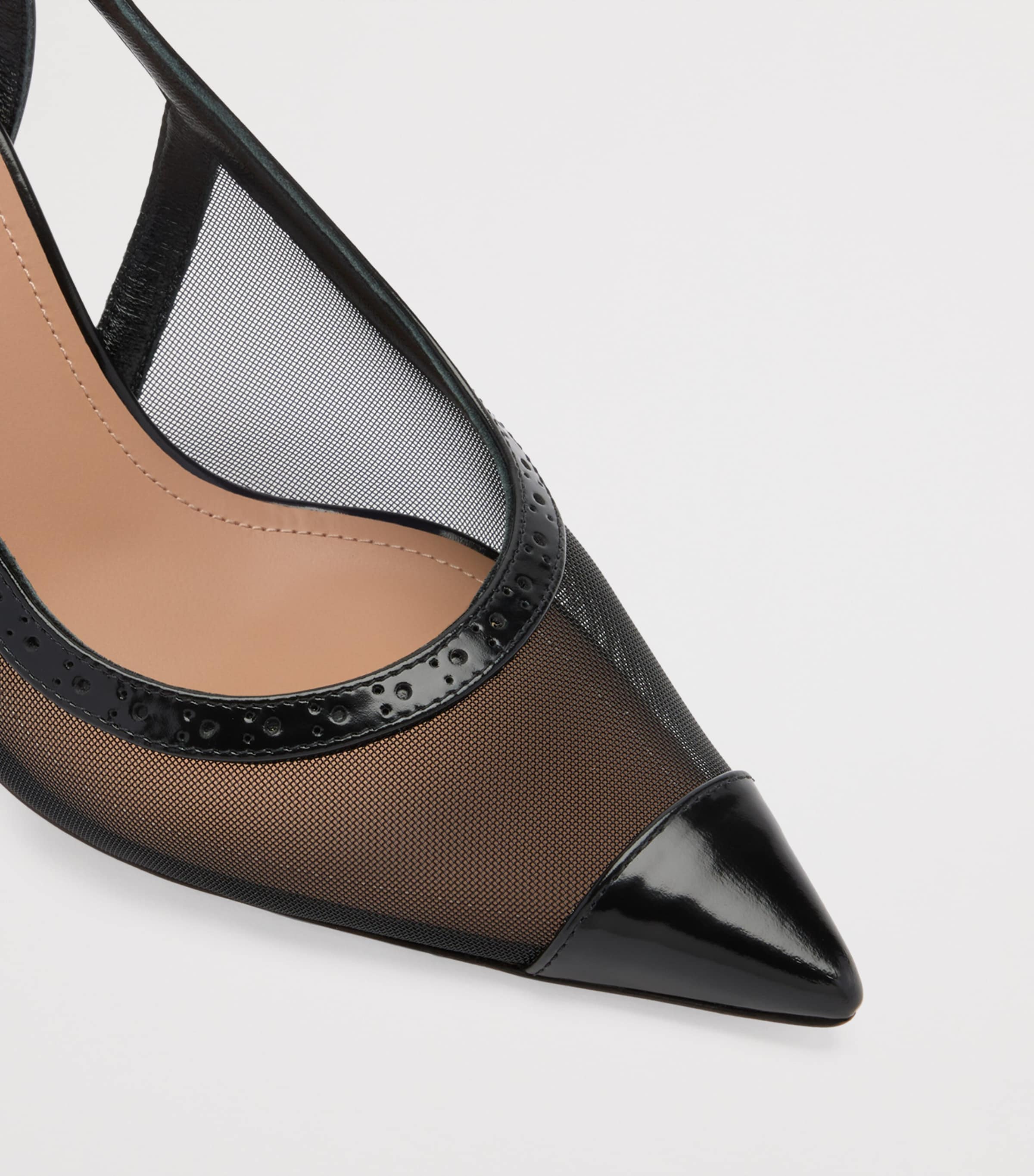 Mesh Aubrey Slingback Pumps 70 BLACK Image 5