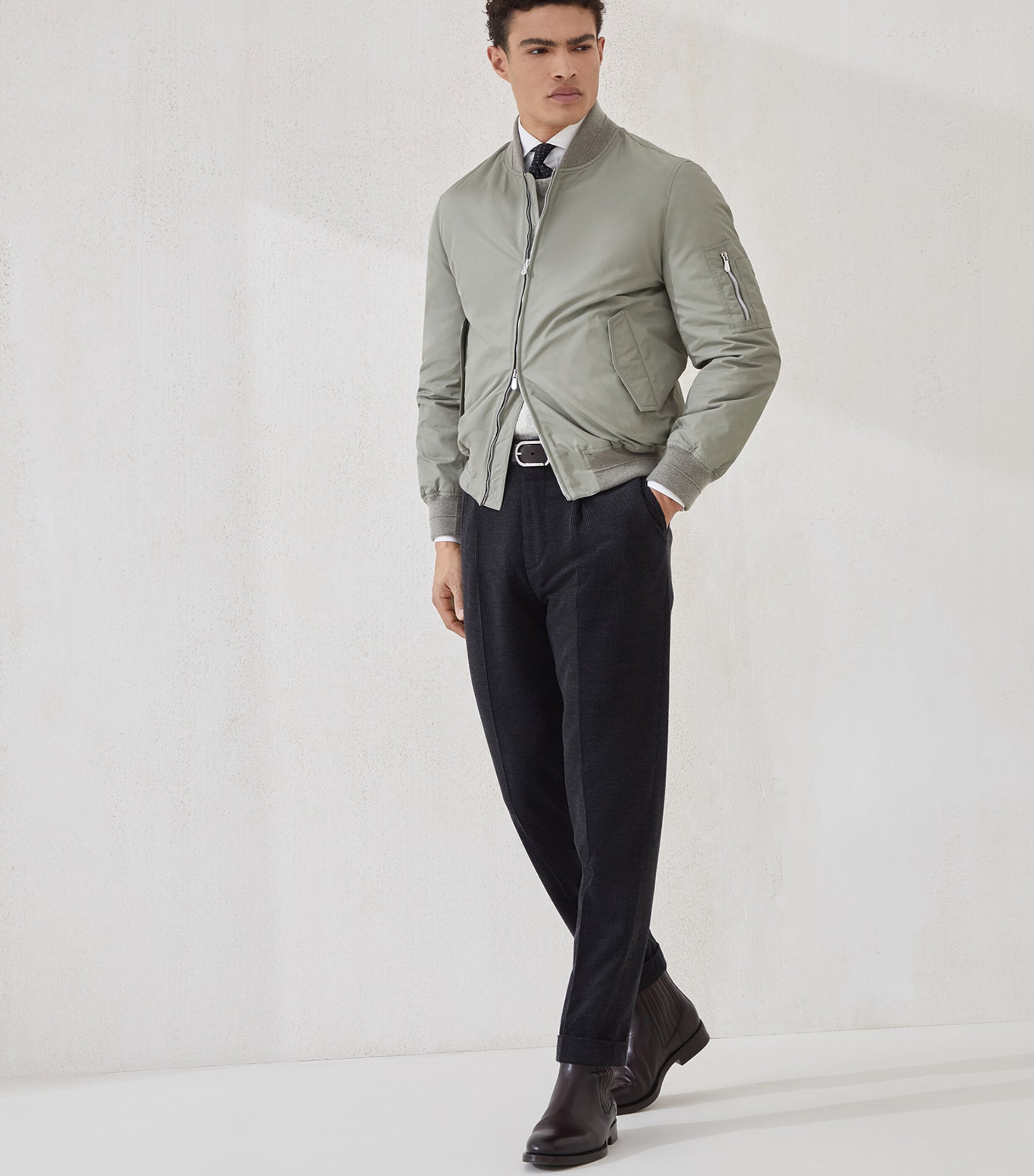 Alpaca-Wool-Silk Flecked Sweatshirt CL073 Image 3