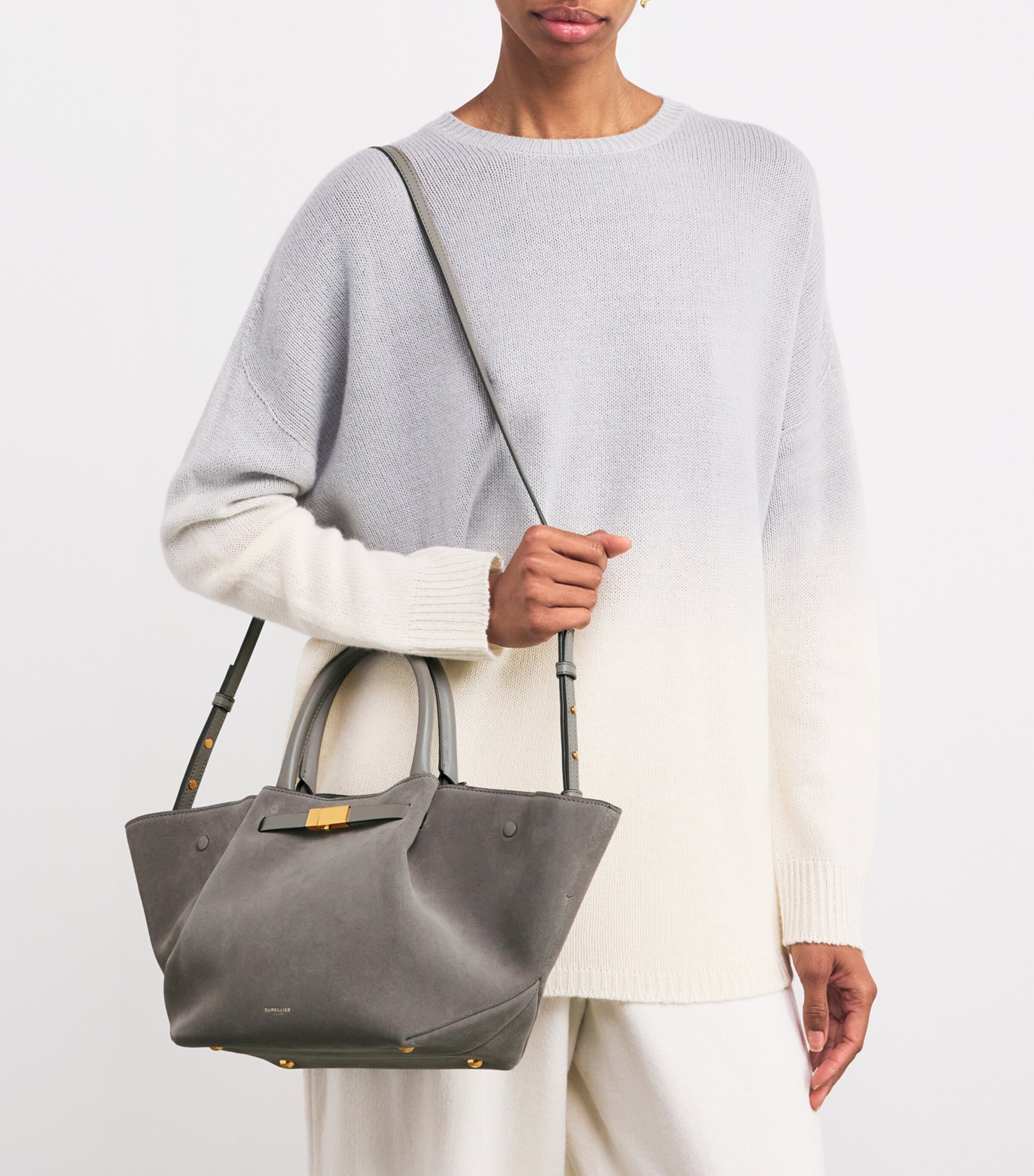 Demellier Suede Midi New York Tote Bag | Harrods US