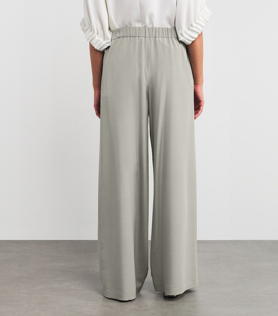 Silk Crêpe de Chine Trousers SAGE GREEN Image 4