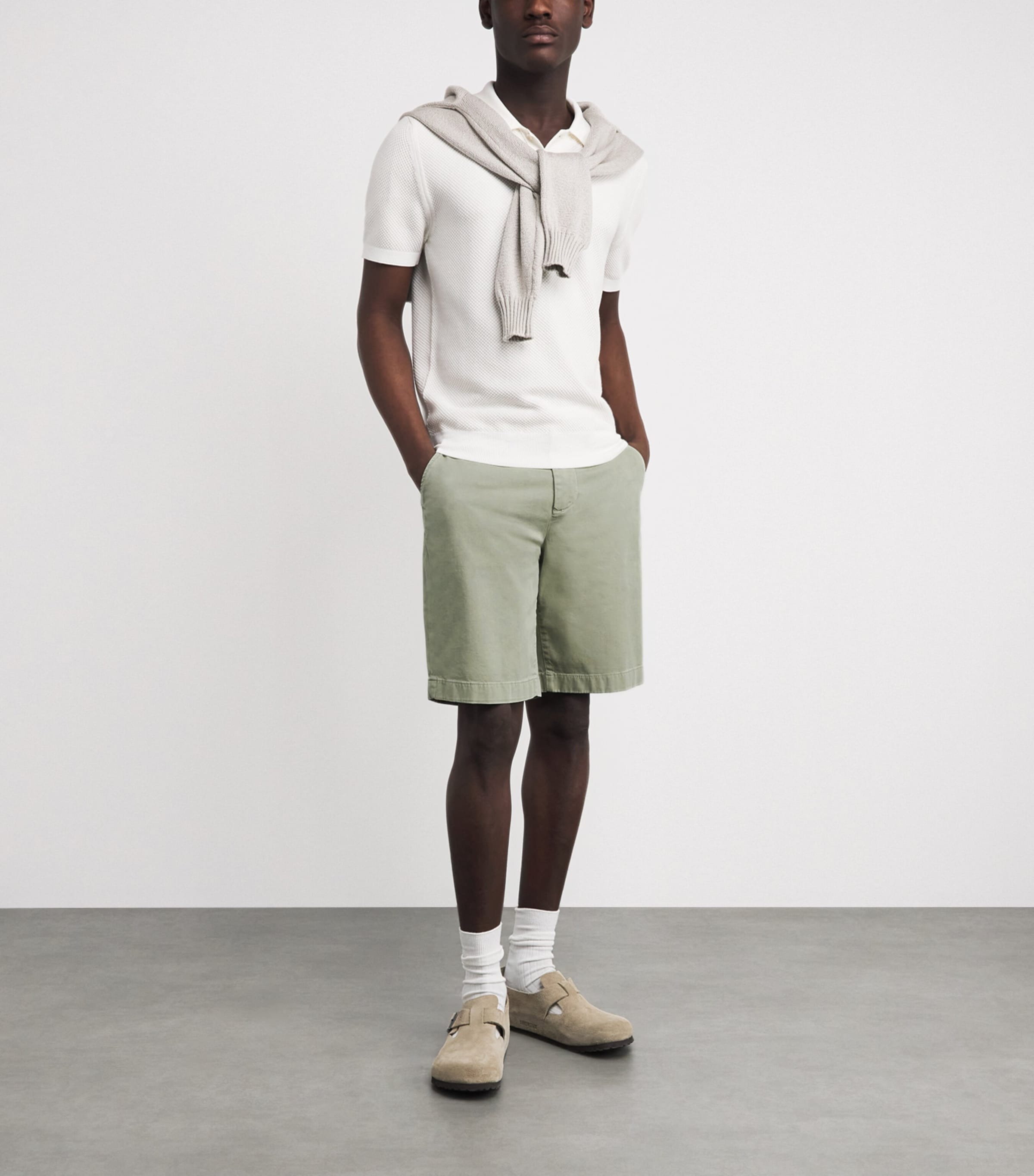 7 For All Mankind Mens Luxe Performance Chino Shorts Green Image 2