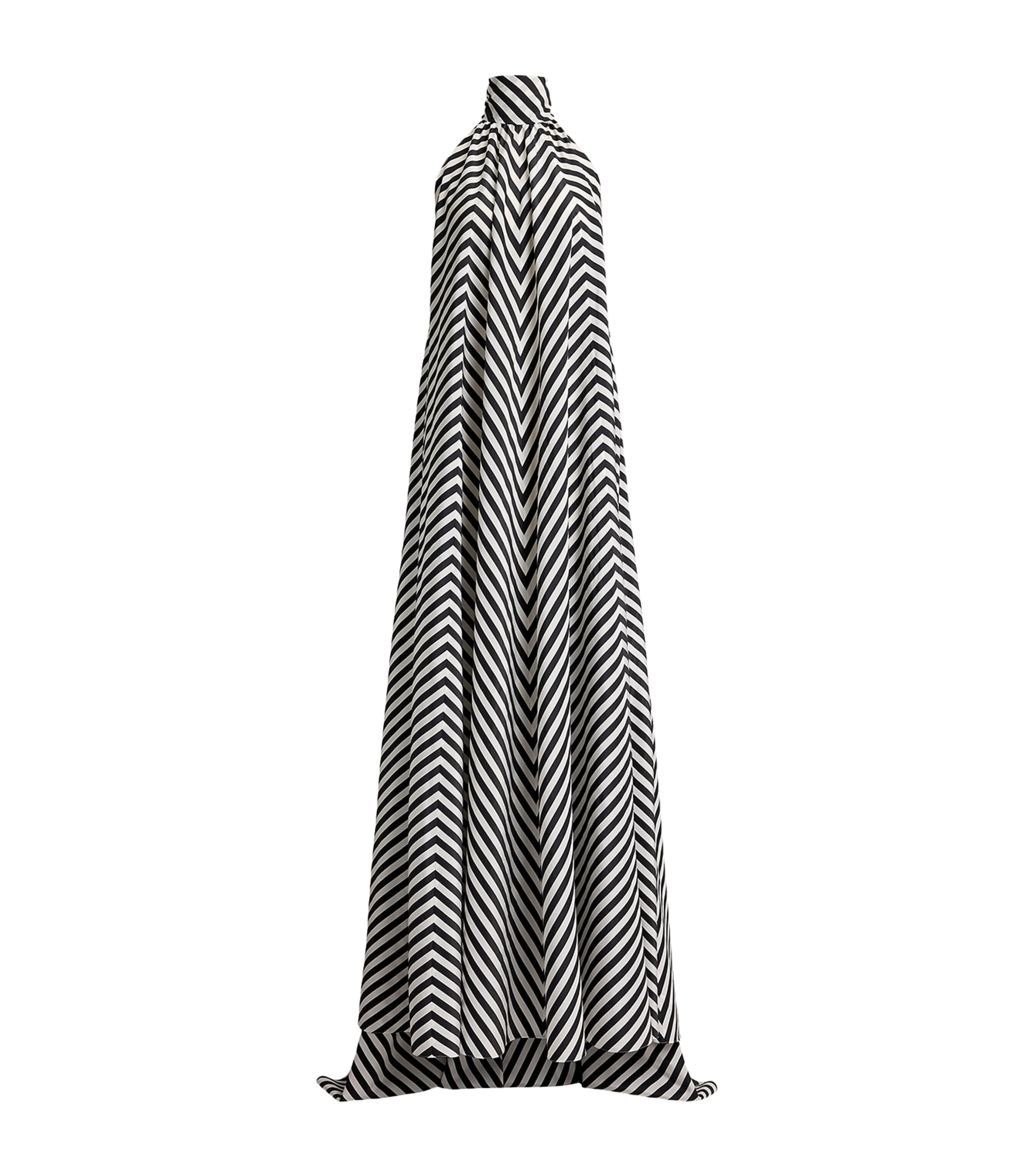 Ralph Lauren Collection Womens Silk-Blend Stripe Piper Gown Black/white Image 1
