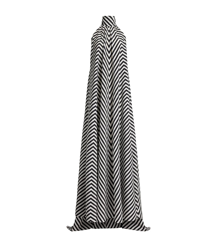 Ralph Lauren Collection Womens Silk-Blend Stripe Piper Gown Black/white Image 1