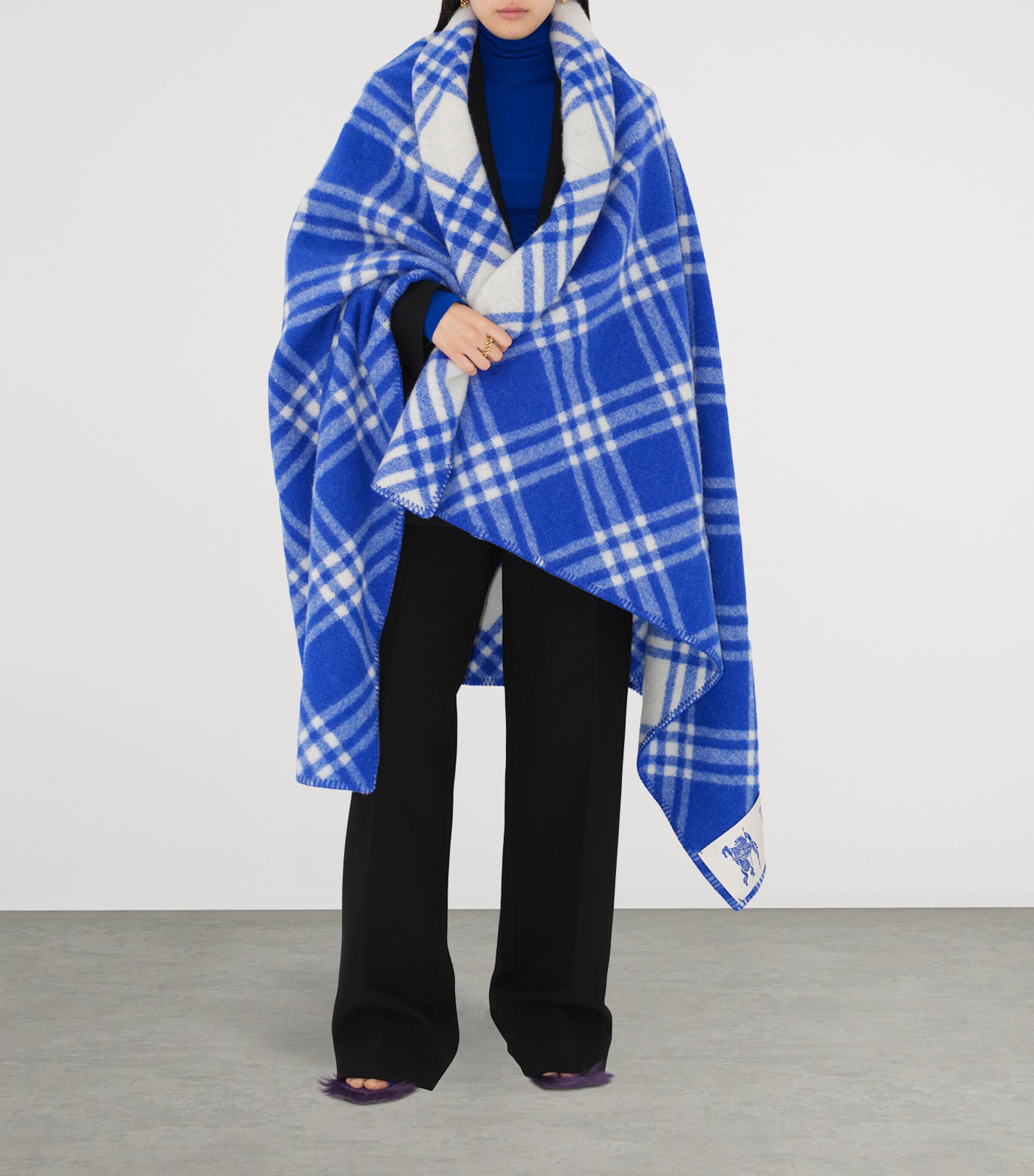 Burberry Blue Wool Check Blanket (200cm x 135cm) | Harrods US