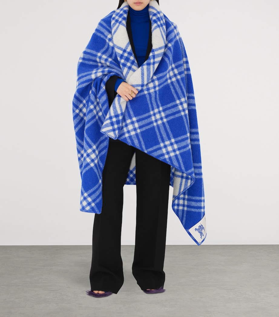 Wool Check Blanket (200cm x 135cm) KNIGHT Image 5