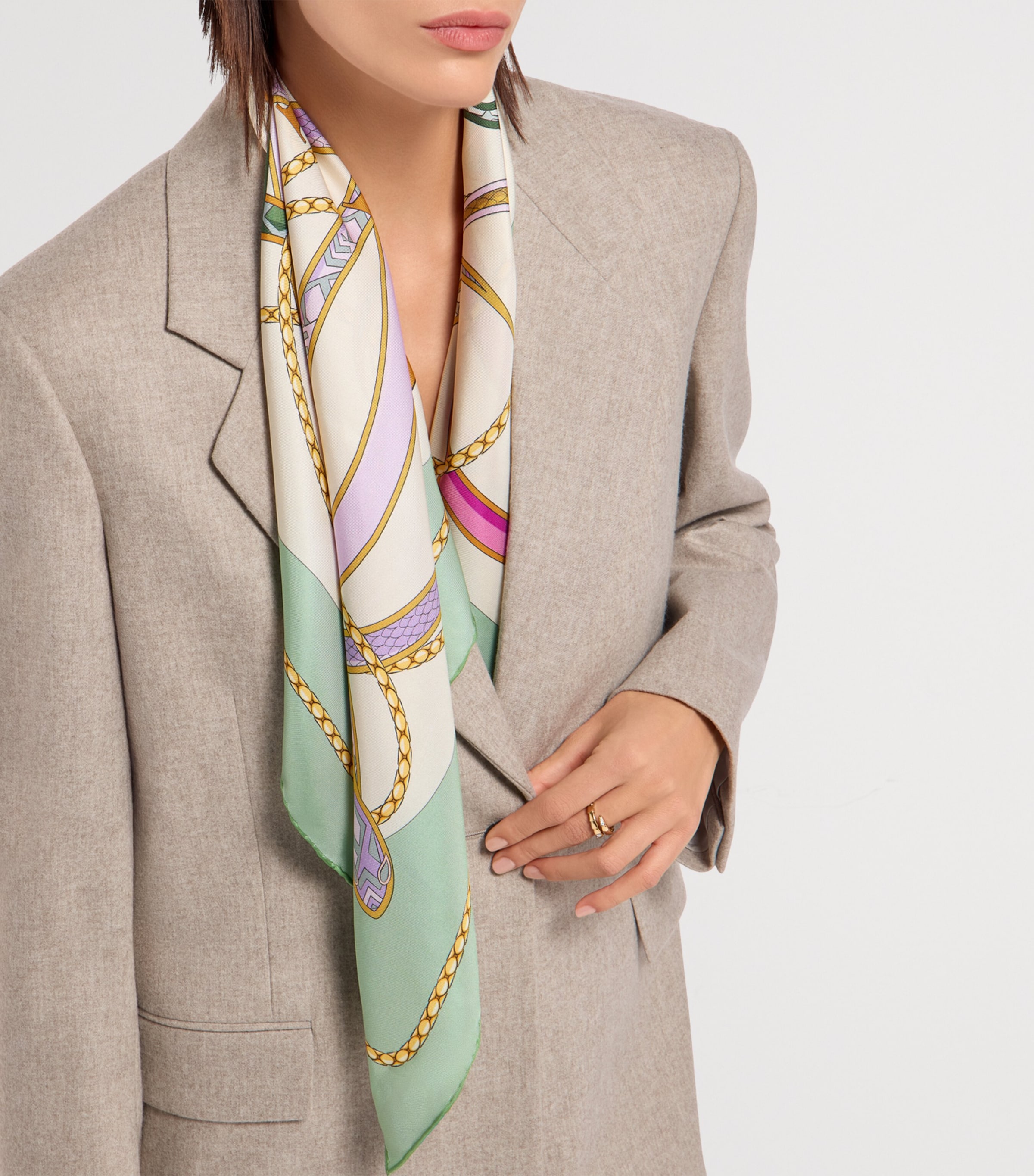 Bvlgari Silk  Serpenti 75 Scarf Green Medium Image 2
