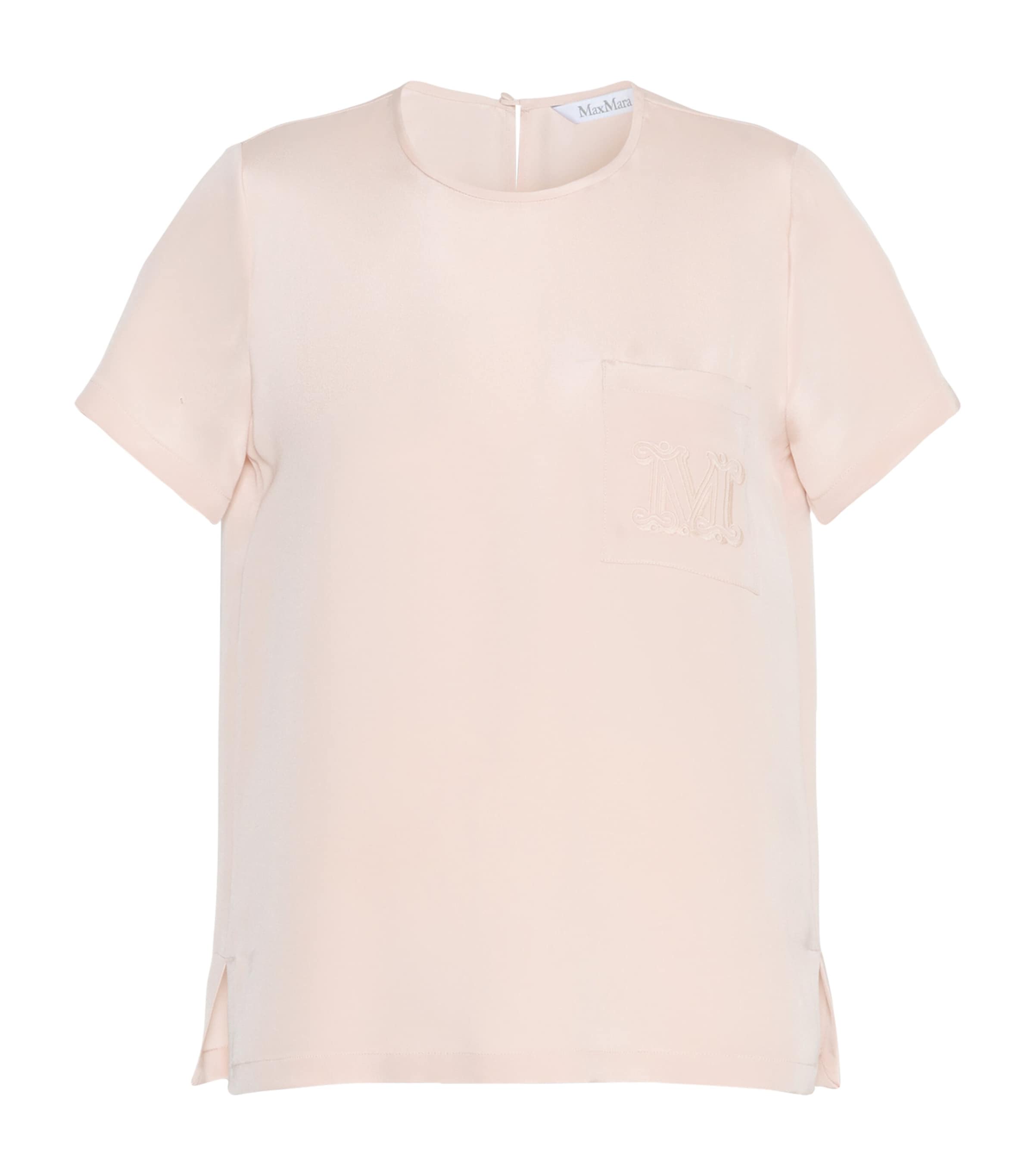 Max Mara Womens Silk T-Shirt Pink Image 1