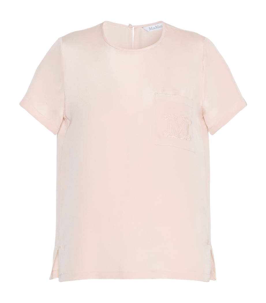 Max Mara Womens Silk T-Shirt Pink Image 1
