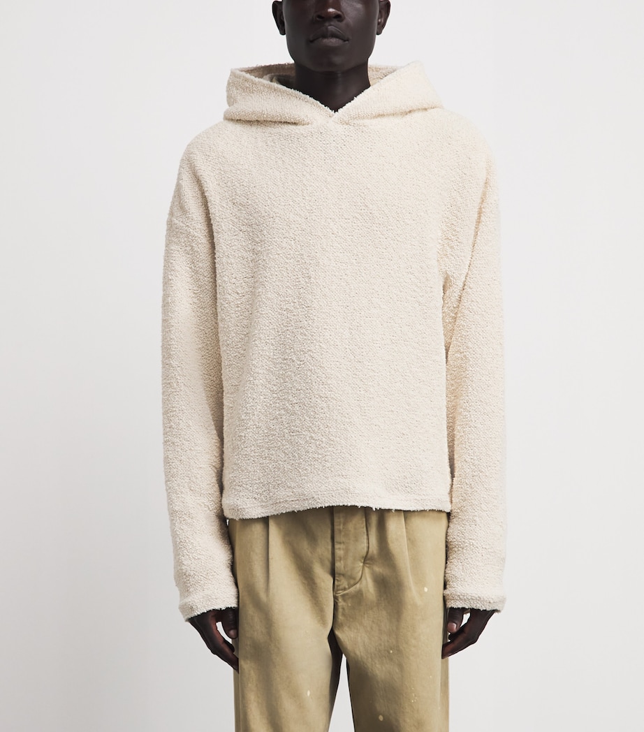424 Mens Cotton-Blend Bouclé Hoodie Natural Image 4