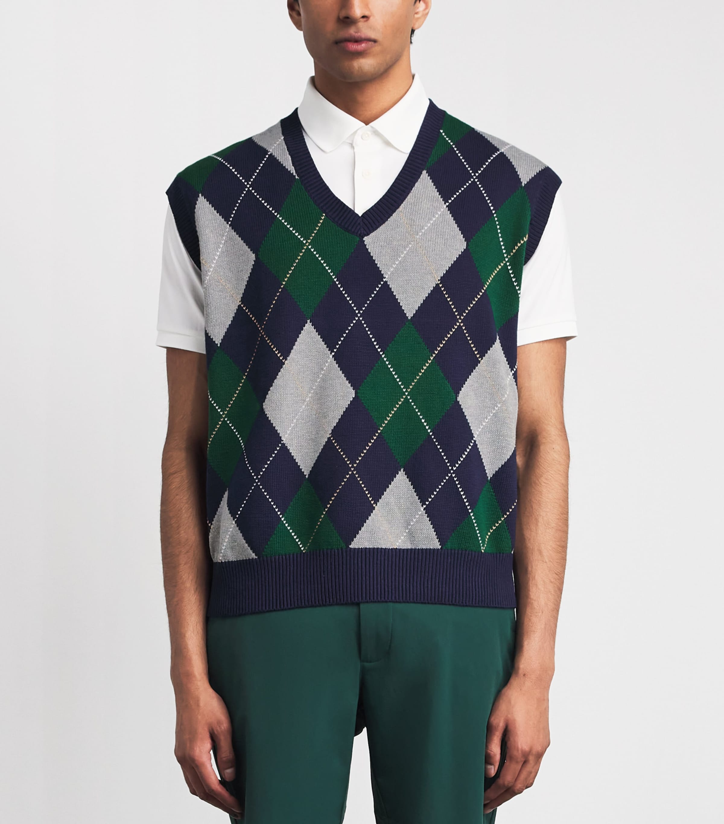 RLX Ralph Lauren Mens Cotton-Blend Sweater Vest Argyle Multi Image 4