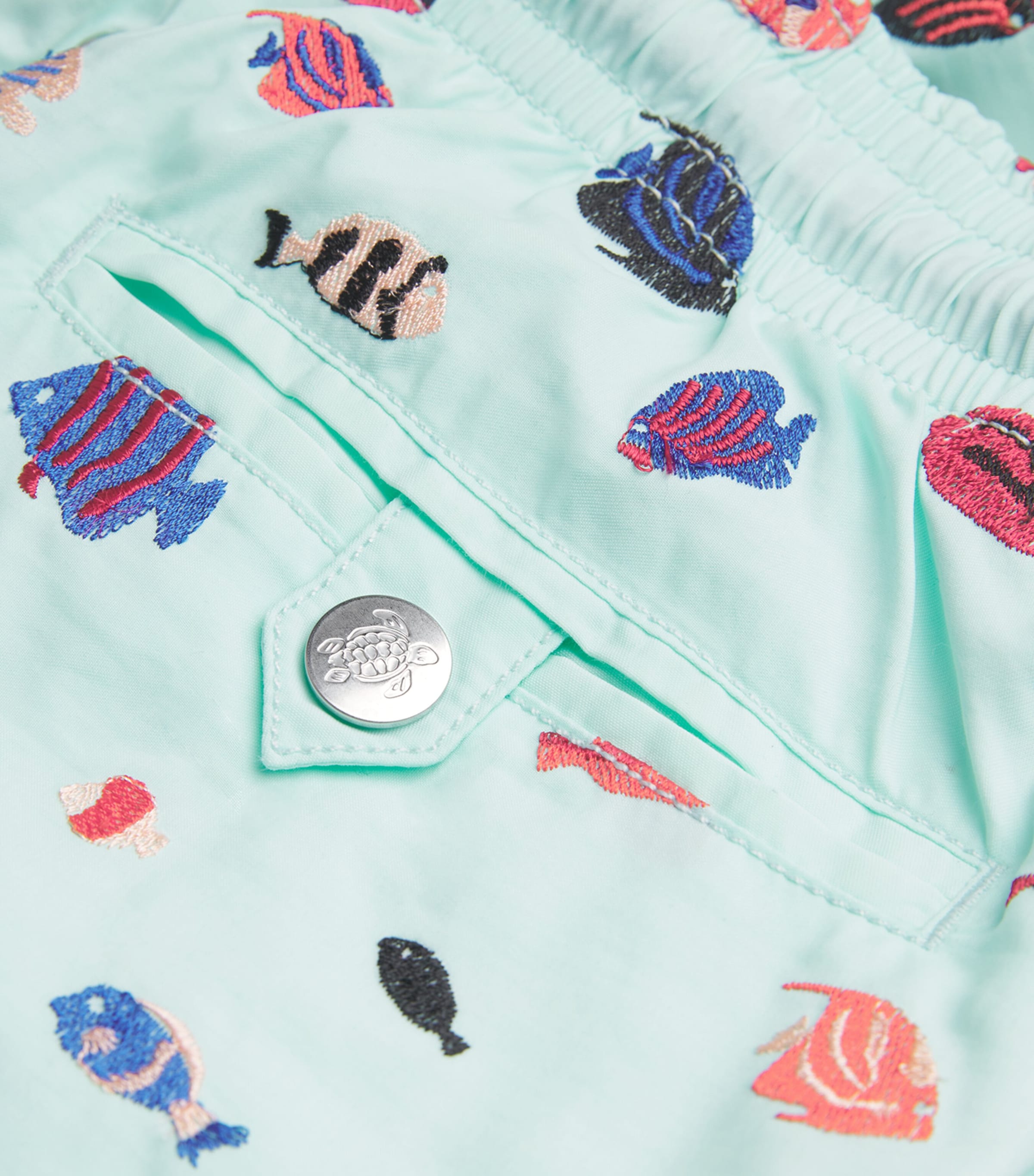 Embroidered Fishy Dance Swim Shorts 344CELADON Image 5