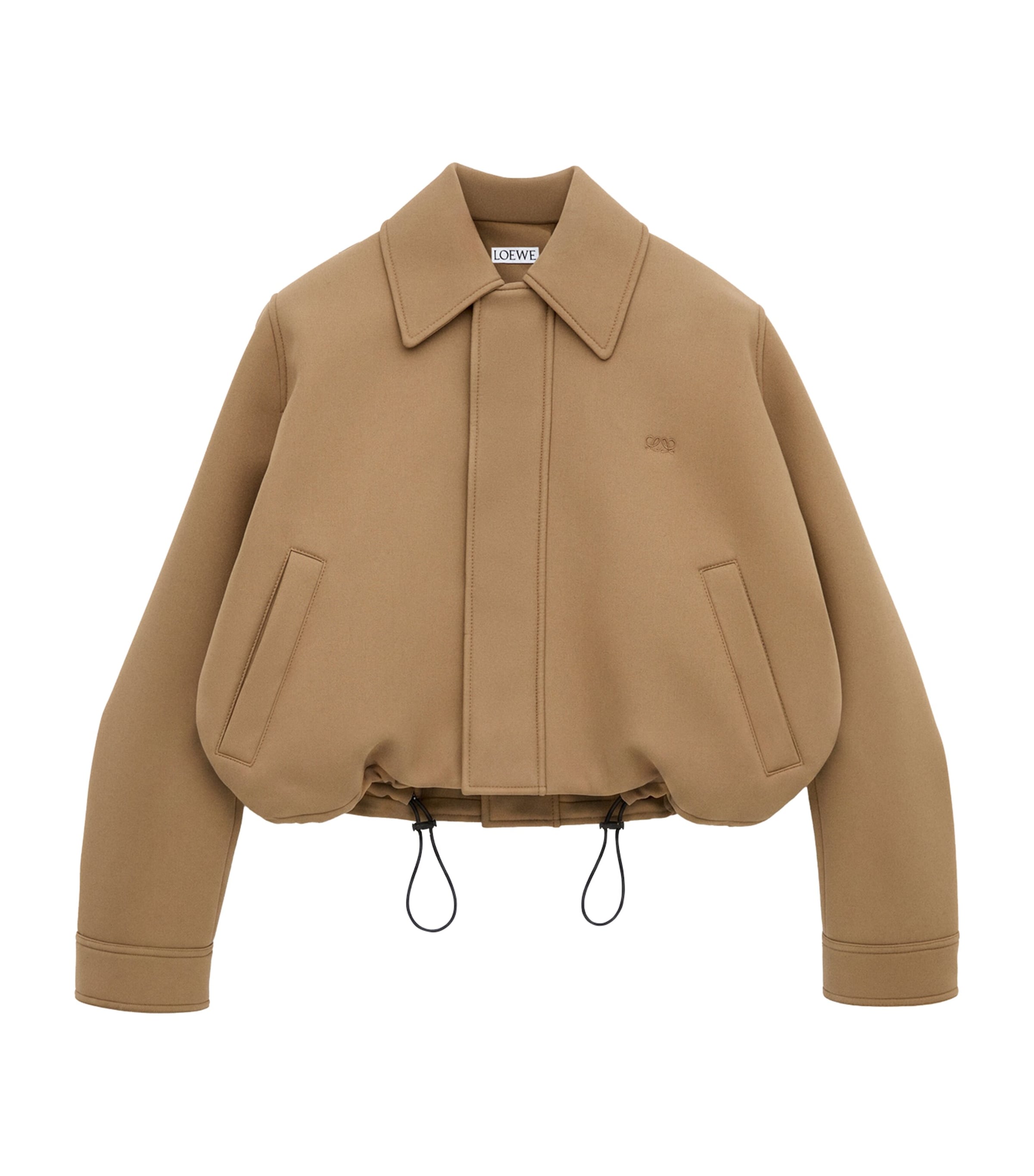 LOEWE Womens Drawstring-Waist Utility Jacket Beige Image 1