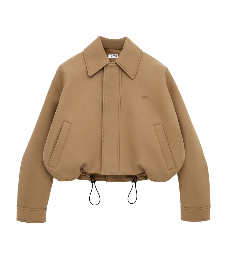 LOEWE Womens Drawstring-Waist Utility Jacket Beige Image 1