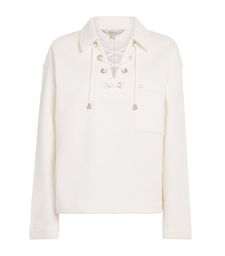 Barbour Womens Cotton-Blend Daya Sweater Ecru Image 1