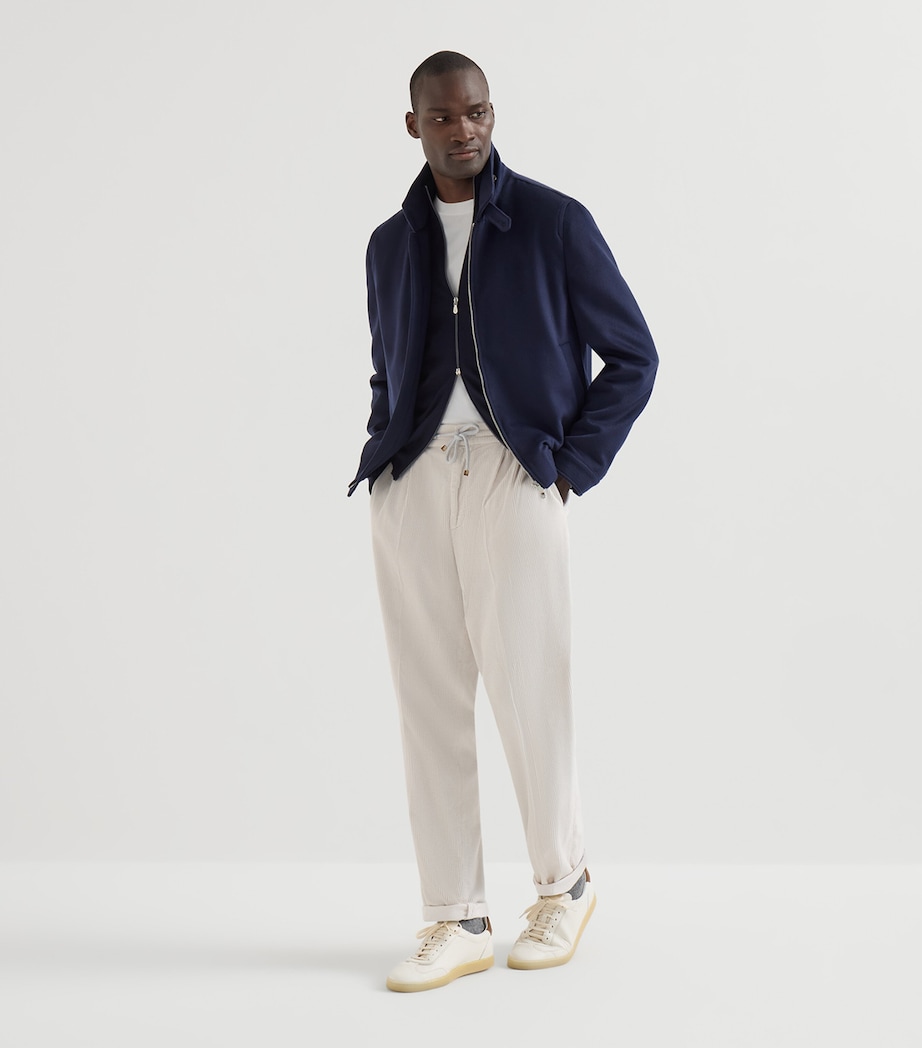 Brunello Cucinelli Mens Cashmere-Silk Zip-Up Cardigan Image 2