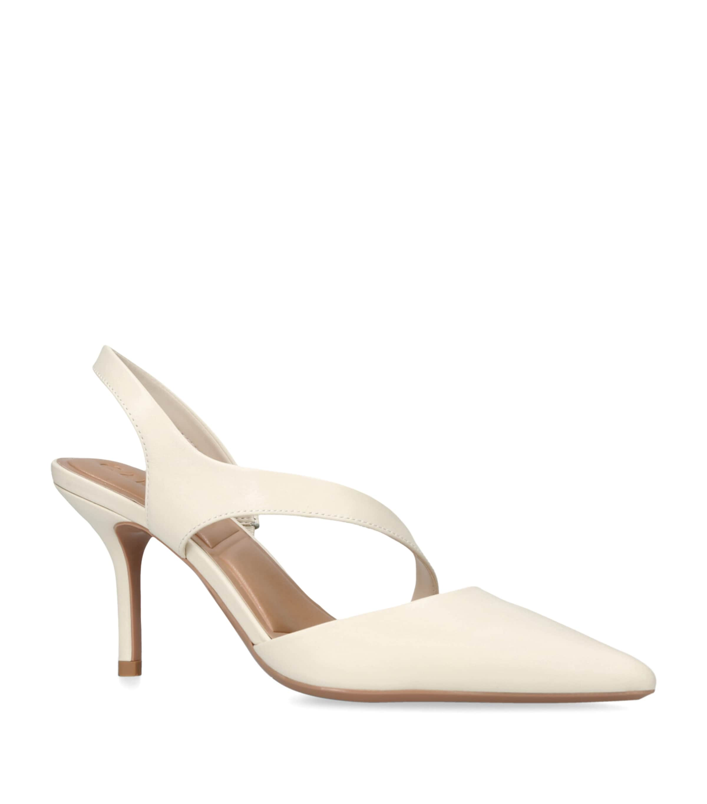 Carvela Womens Bone Symmetry Leather Court Heels