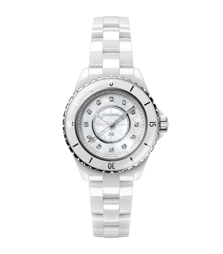 Ceramic and Diamond J12 Watch 33mm WHITE Image 1