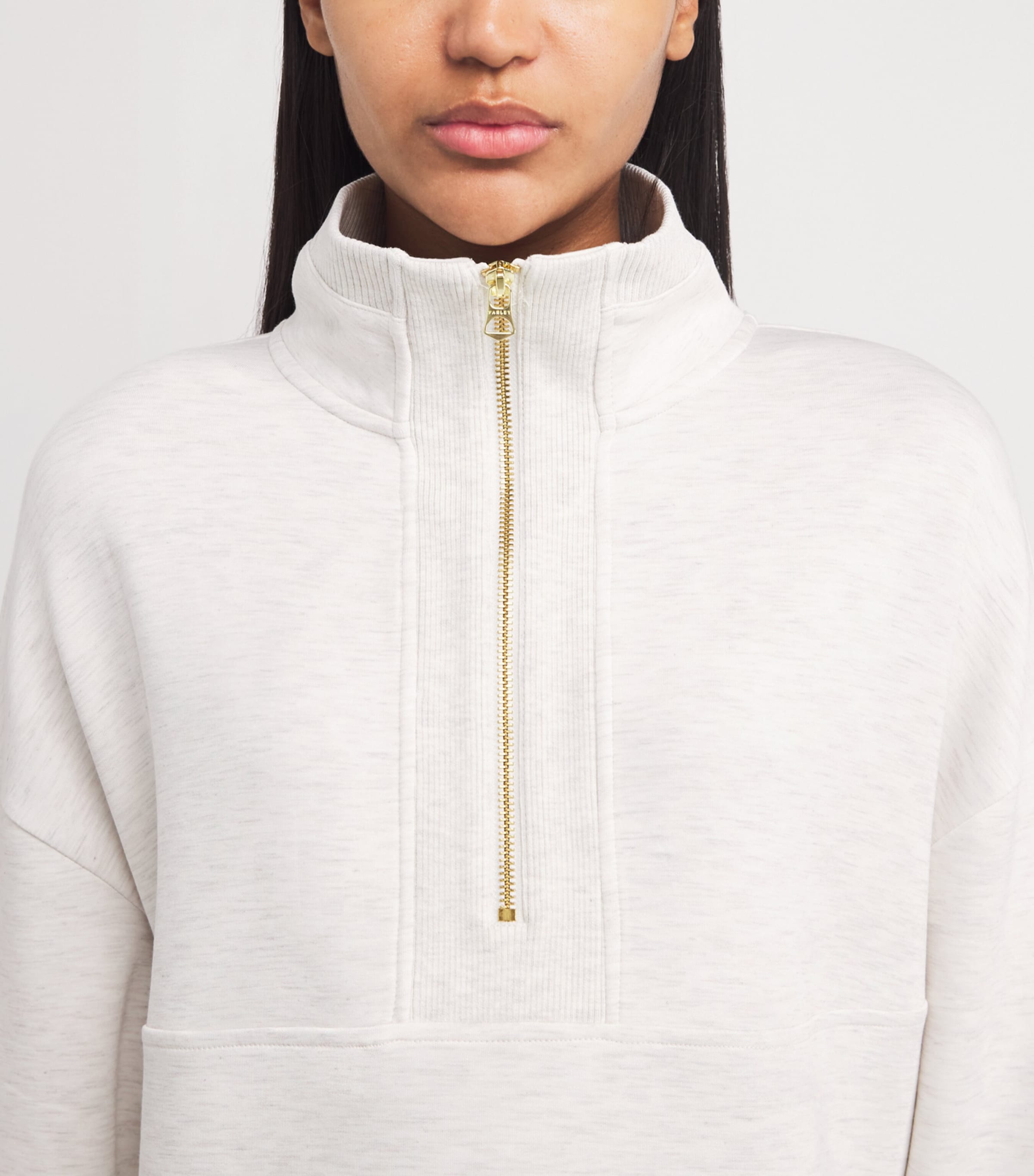 DoubleSoft Molly Half-Zip Sweatshirt IVORY MARL Image 6