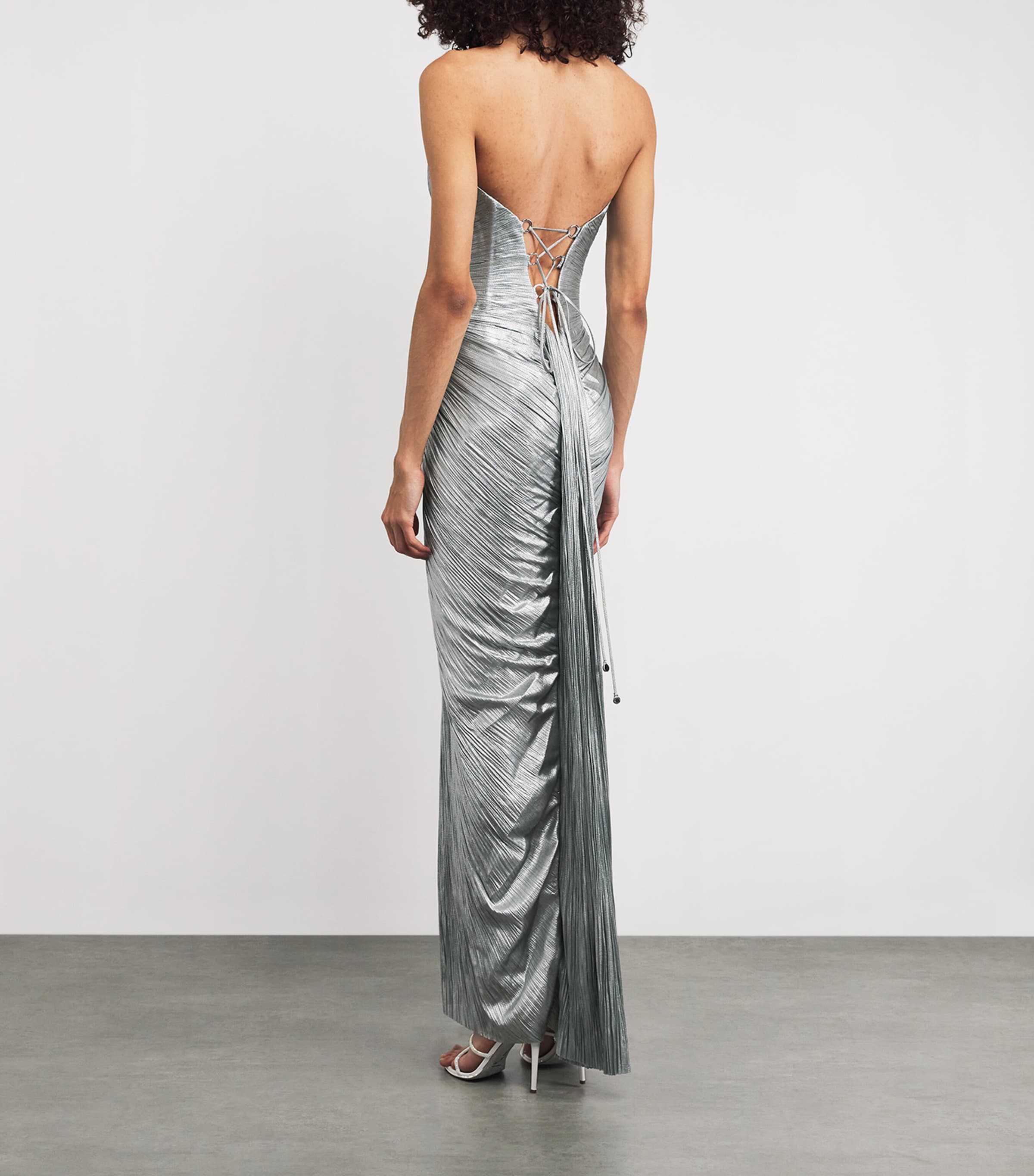 Silk Alessandra Maxi Dress ICE BLUE Image 3