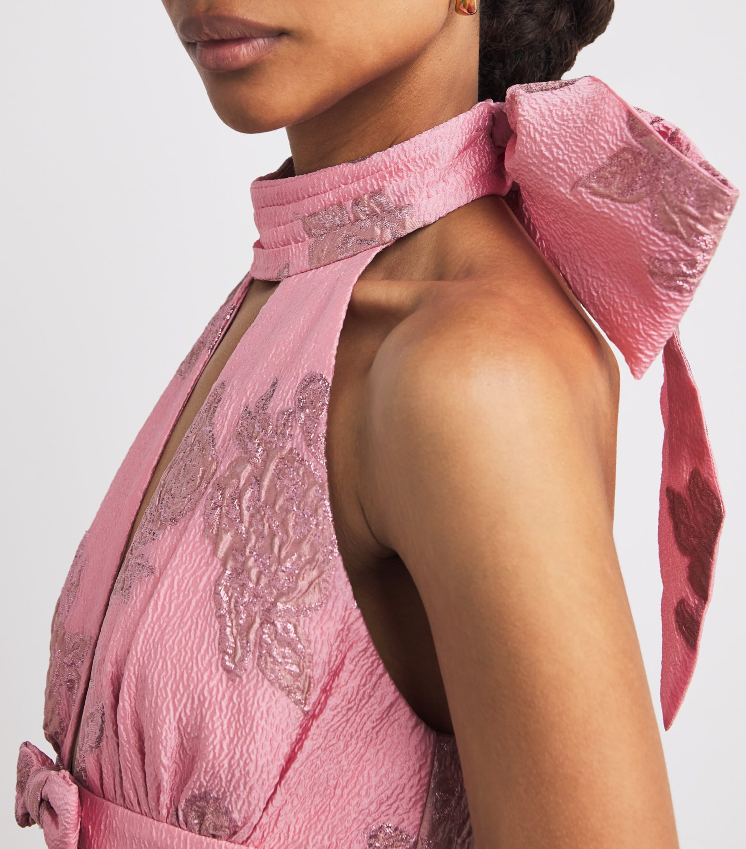 Rebecca Vallance Crepe Floral Embroidery Benette Midi Dress