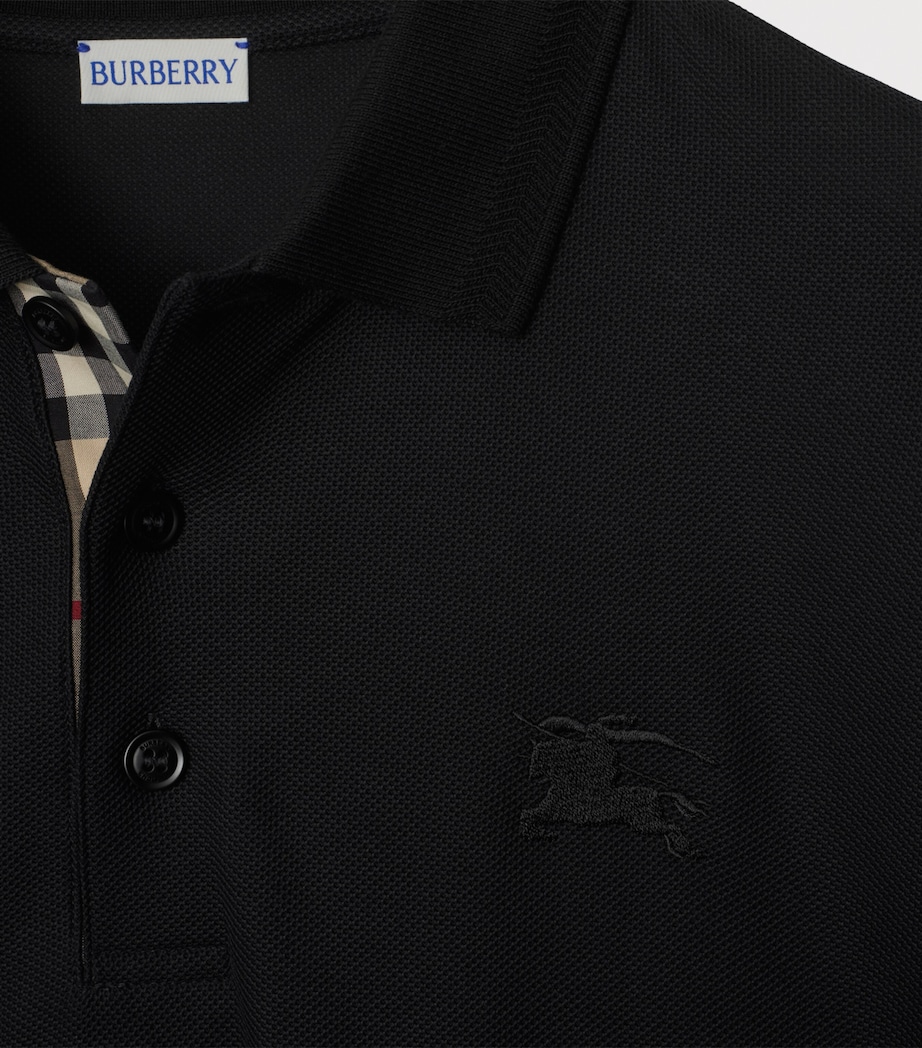 Cotton EKD -Embroidered Long-Sleeve Polo Shirt BLACK Image 5