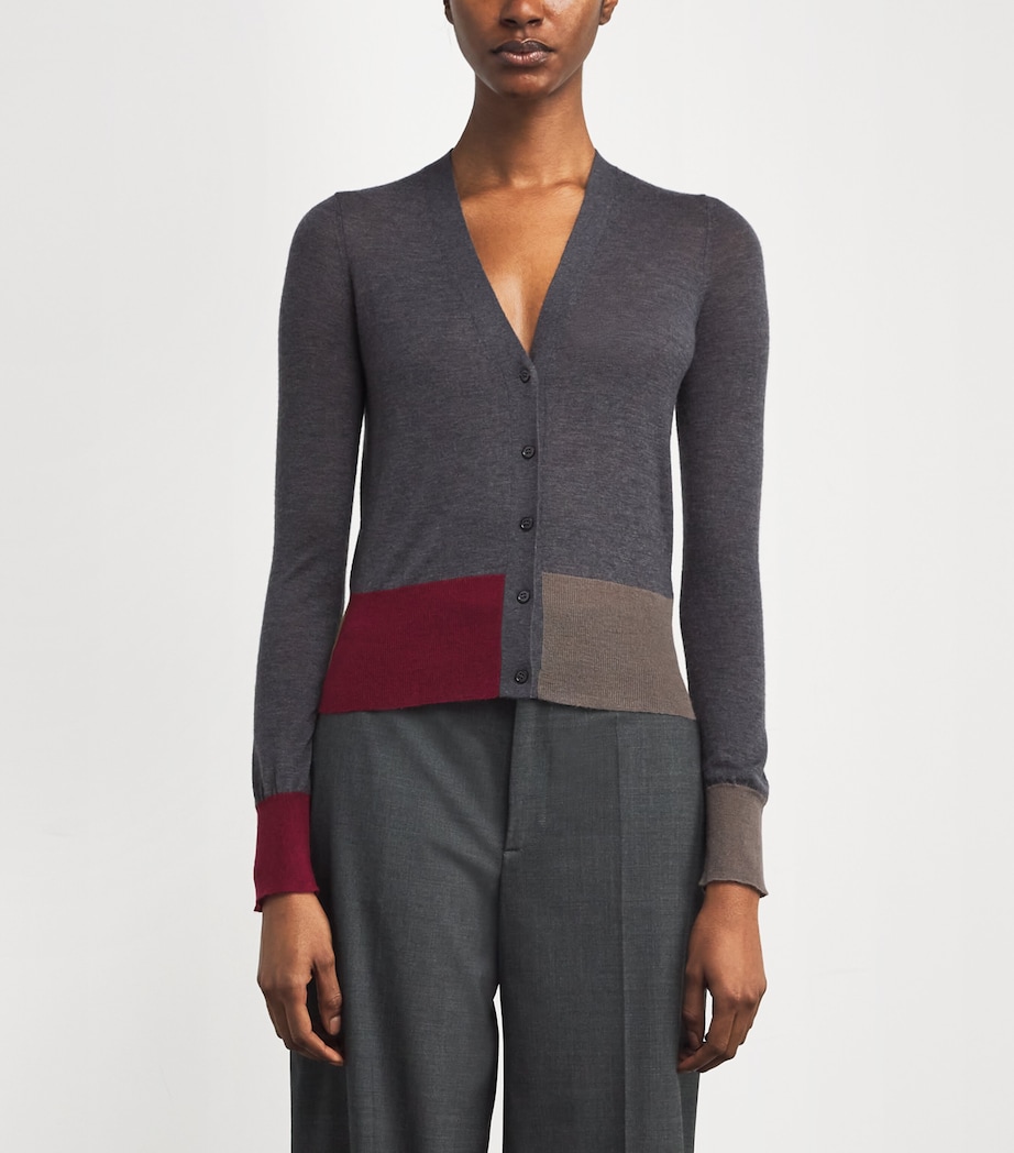 Cashmere Overlay Cardigan SMOKE COMBO Image 3