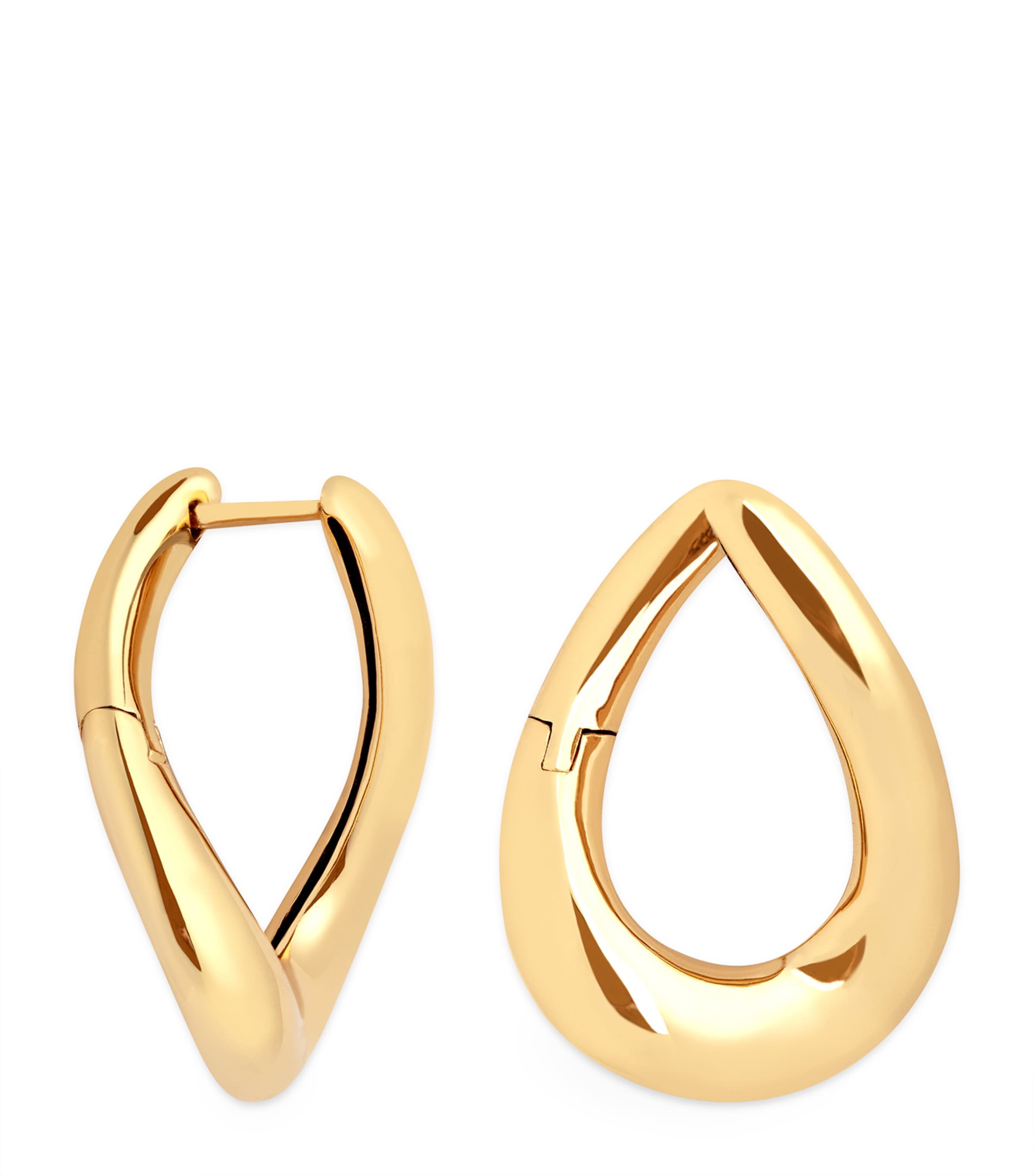 Astrid & Miyu Gold-plated Silver Molten Hoop Earrings In Gold