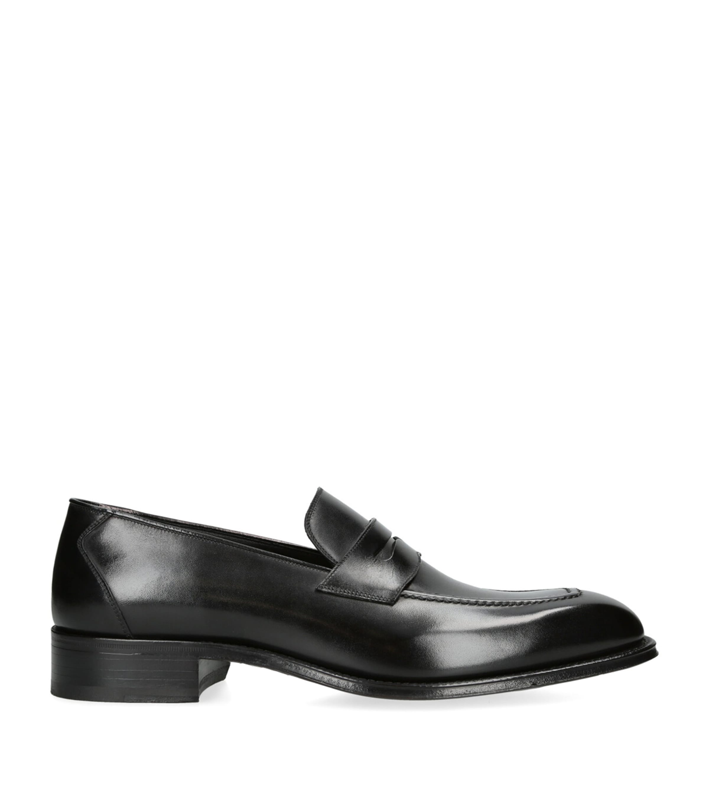 Shop Tom Ford Leather Claydon Loafers In Black